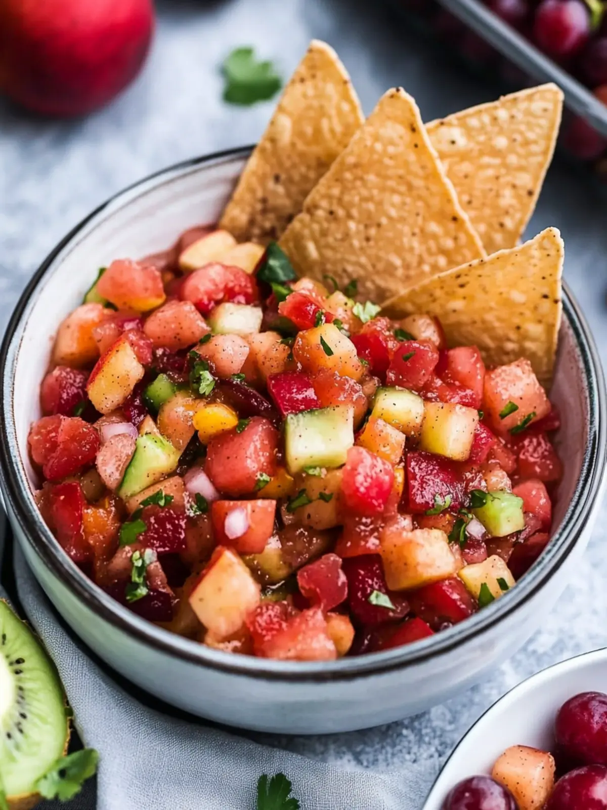 Fruit Salsa with Cinnamon Sugar Tortilla Chips for Guilt-Free Joy 4 Fruit Salsa with Cinnamon Sugar Tortilla Chips