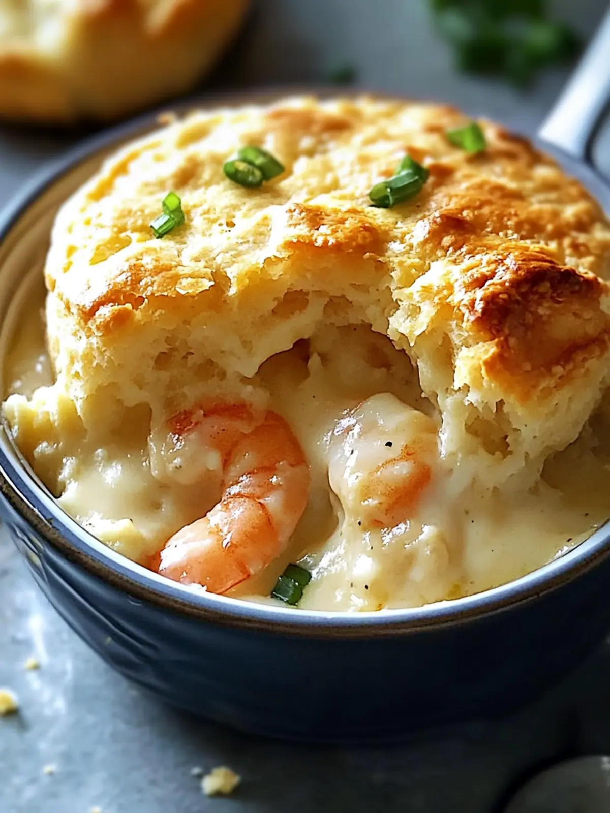 Seafood Pot Pie with Cheddar Bay Biscuit Topping Bliss 4 Seafood Pot Pie with Cheddar Bay Biscuit Topping