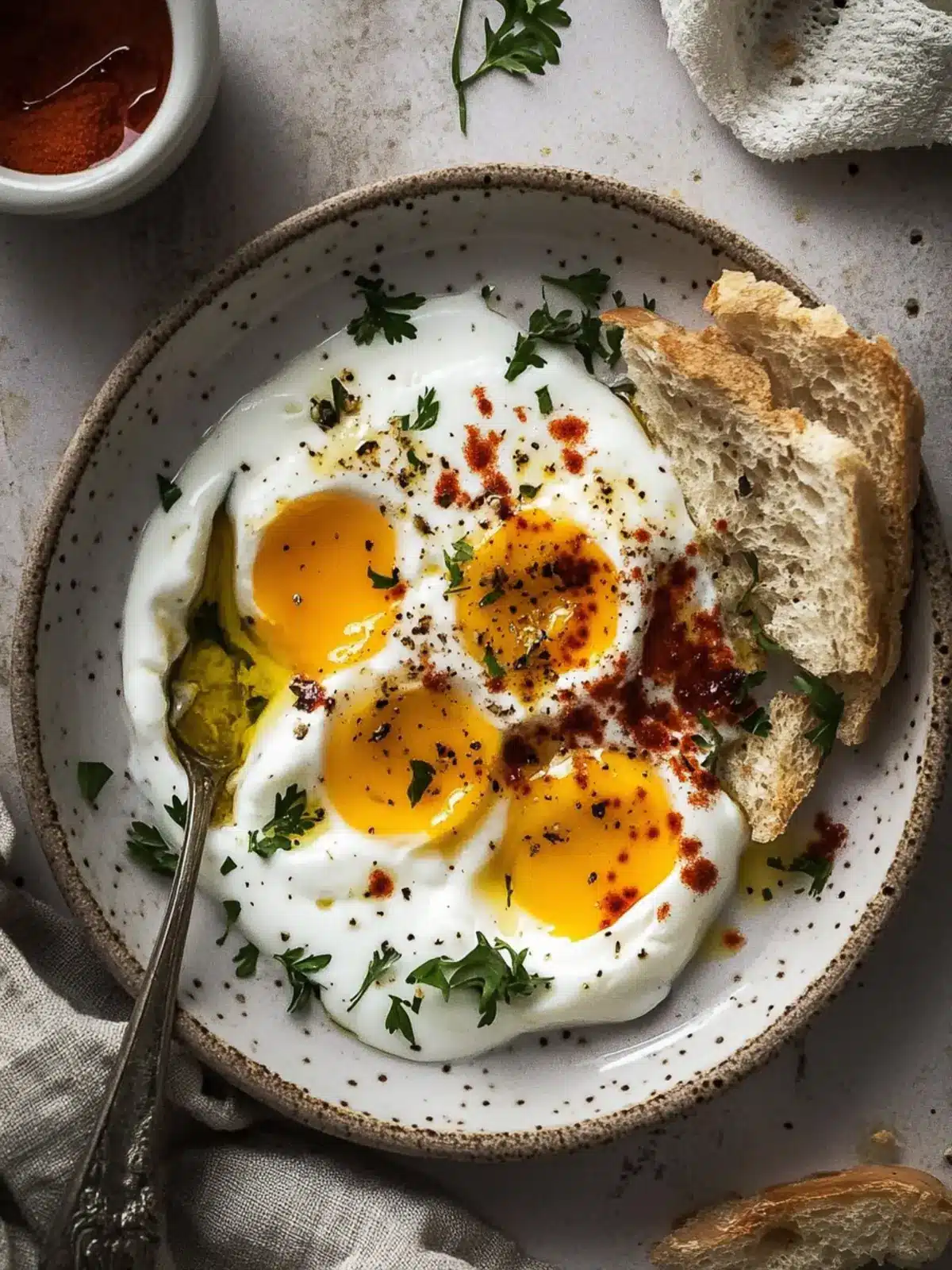 Turkish Eggs with Creamy Yogurt & Butter Sauce