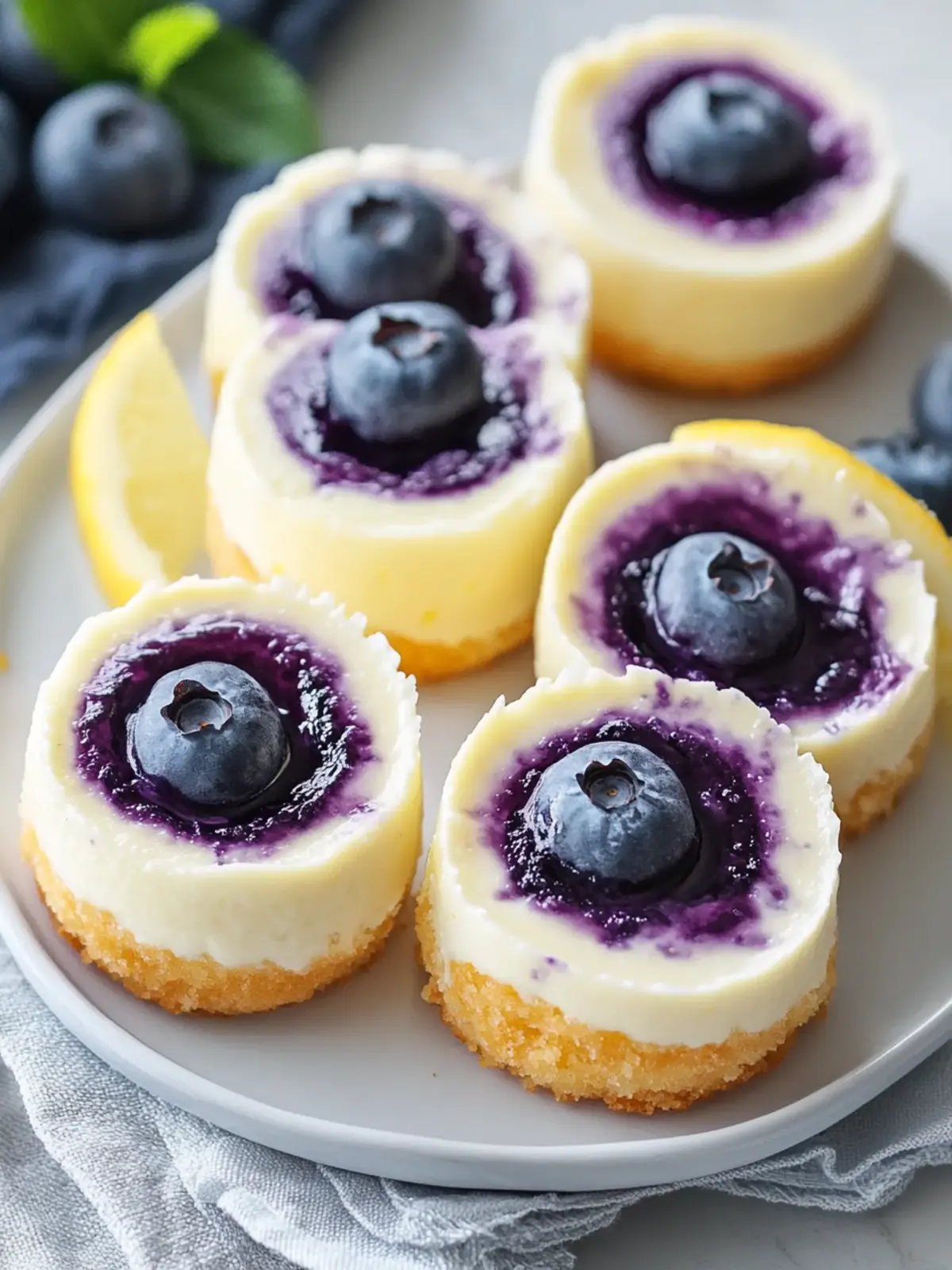 Juicy Mini Lemon Blueberry Cheesecakes for Sun-Kissed Bliss 2 Juicy Mini Lemon Blueberry Cheesecakes