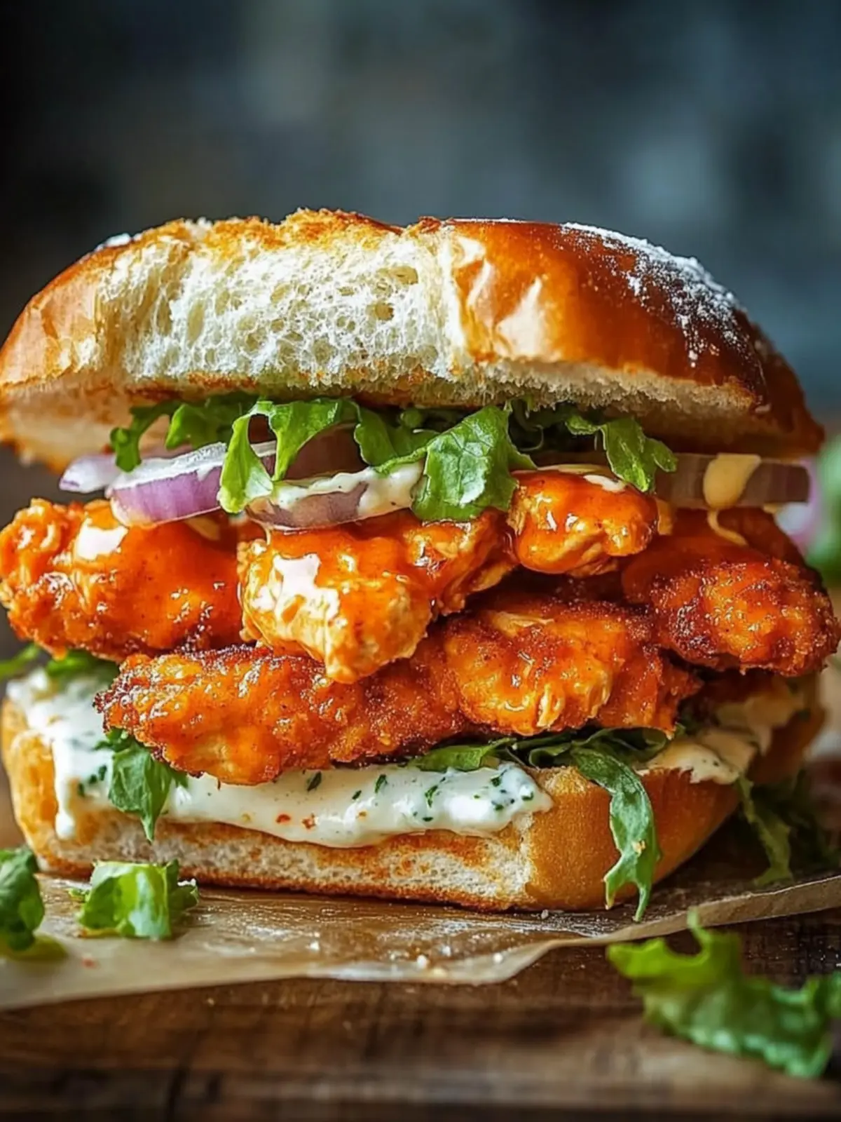 Crispy Buffalo Chicken Sandwich with Ranch Slaw Magic 4 Buffalo Chicken Sandwich