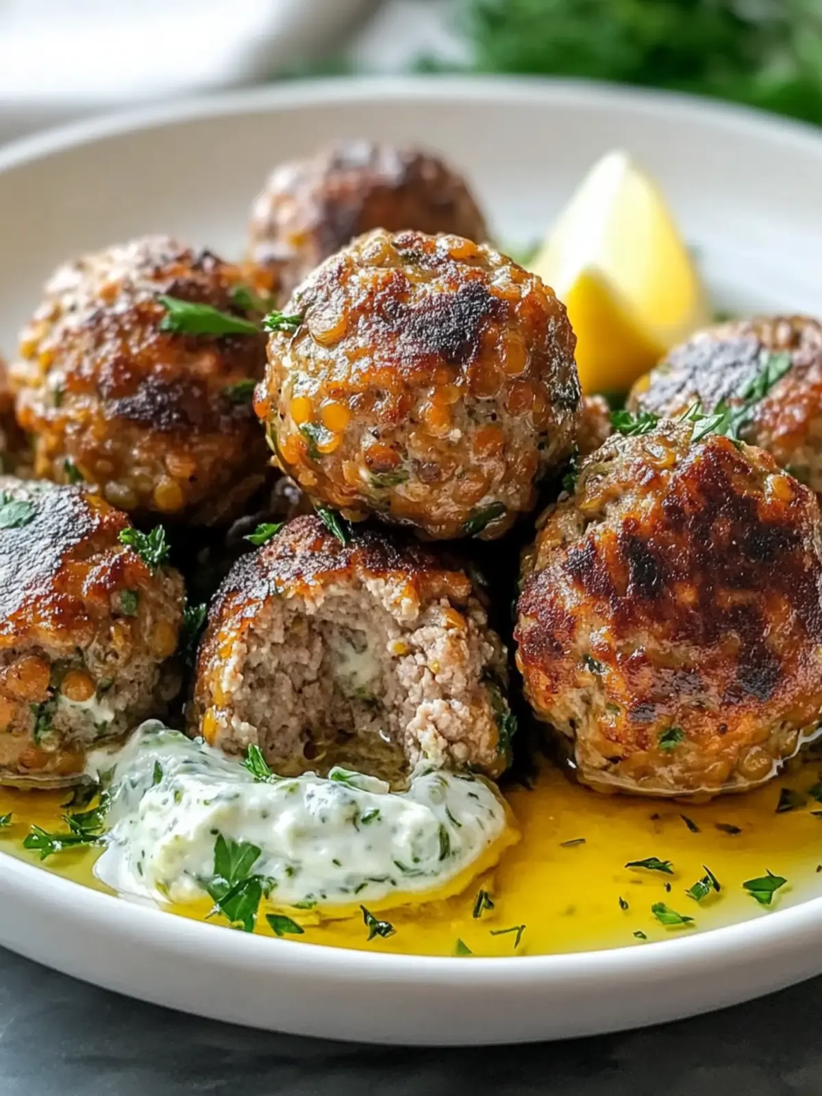 Baked Greek Lentil Meatballs with Creamy Tzatziki Bliss 5 Baked Greek Lentil Meatballs with Creamy Tzatziki