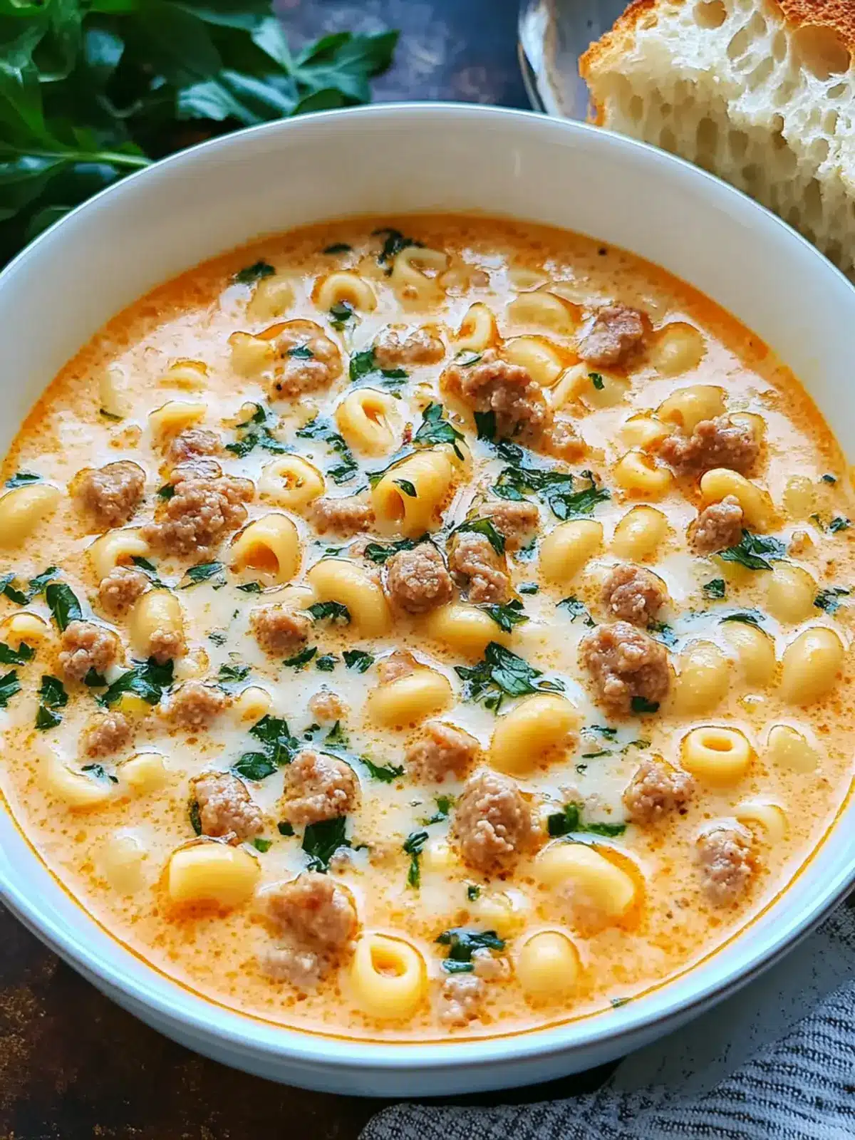 Creamy Parmesan Pasta Soup with Italian Sausage for Cozy Nights 5 Creamy Parmesan Pasta Soup with Italian Sausage