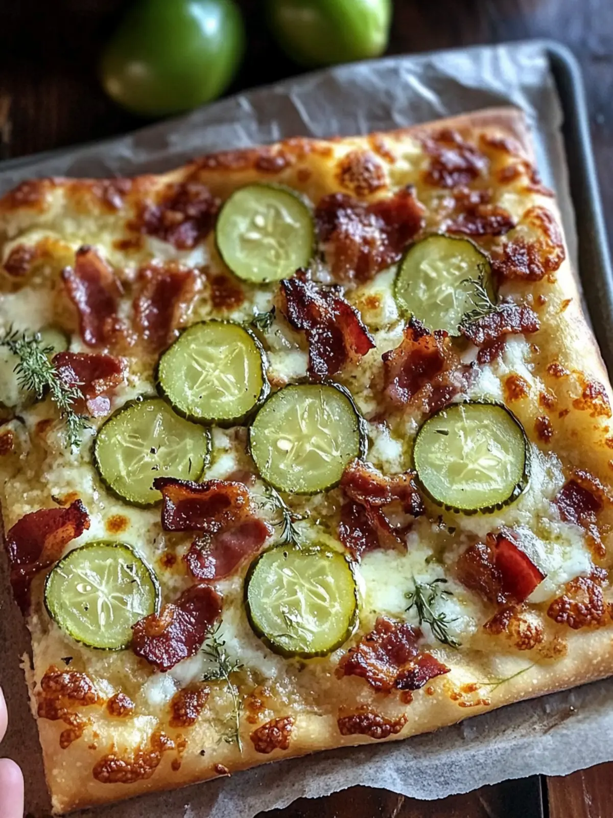 Dill Pickle Pizza with Bacon and Garlic Cream Sauce Bliss 4 Dill Pickle Pizza with Bacon and Garlic Cream Sauce