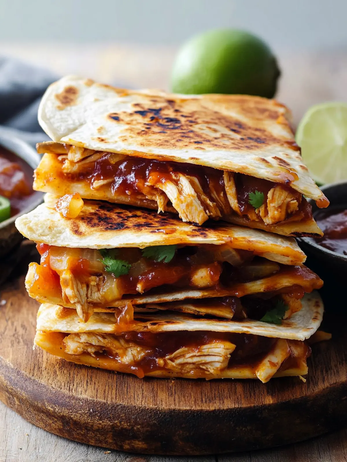 Savor Irresistible Hot Honey BBQ Chicken Quesadillas Tonight 4 Hot Honey BBQ Chicken Quesadillas