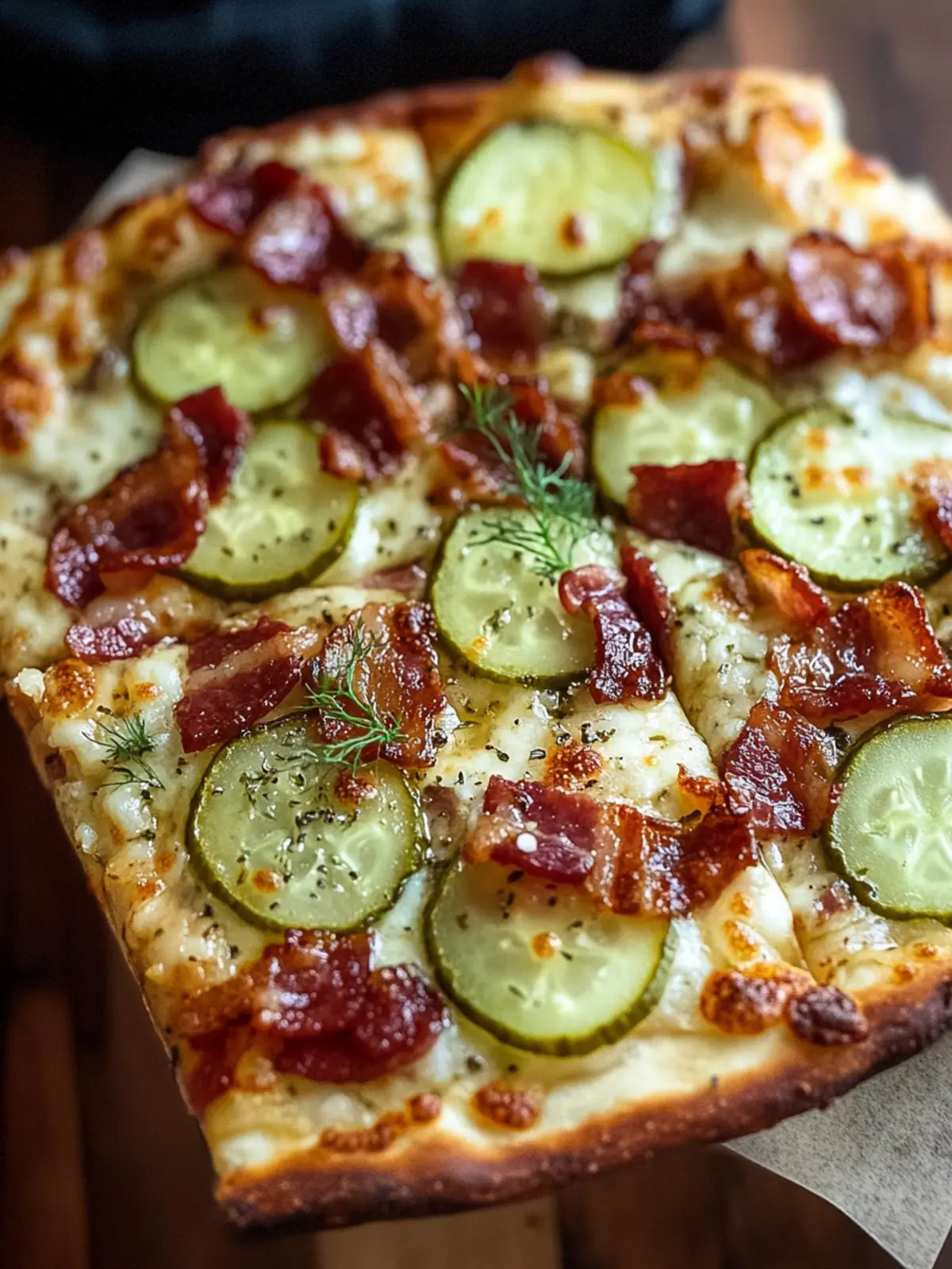 Dill Pickle Pizza with Bacon and Garlic Cream Sauce Bliss 2 Dill Pickle Pizza with Bacon and Garlic Cream Sauce