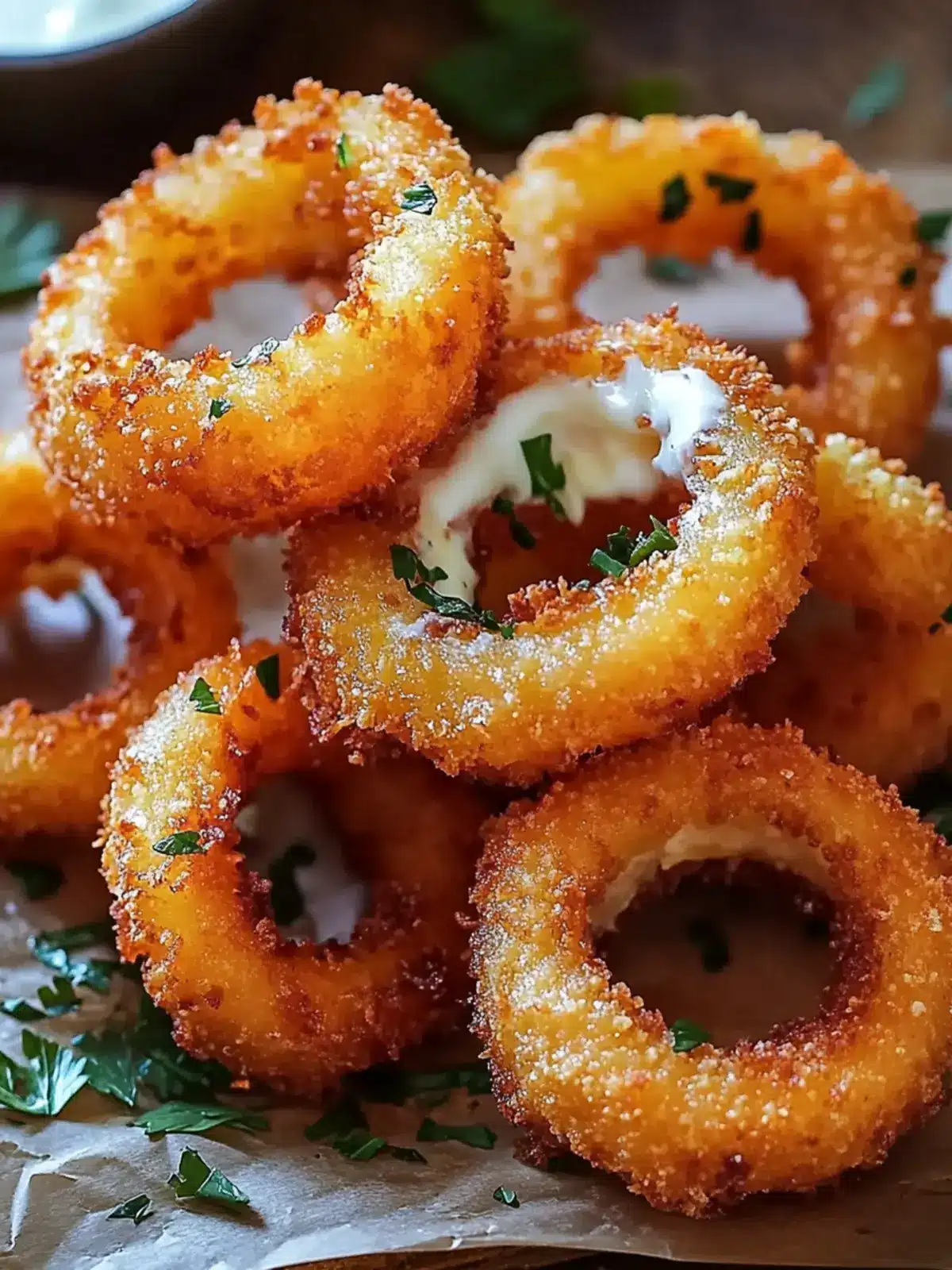Cheesy Mozzarella Stuffed Onion Rings