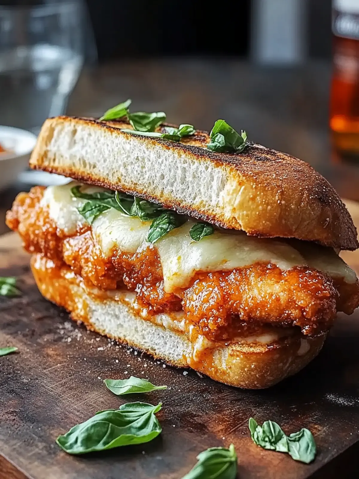 Vodka Sauce Chicken Parmesan Sandwich