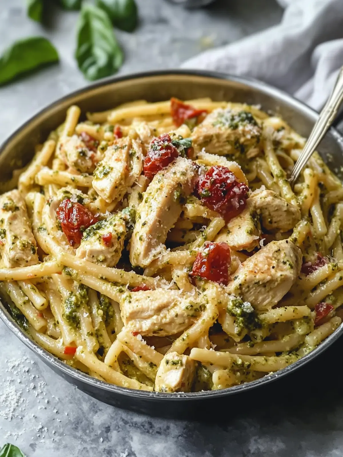 Creamy Chicken Pesto Pasta Ready in 25 Minutes! 2 Chicken Pesto Pasta