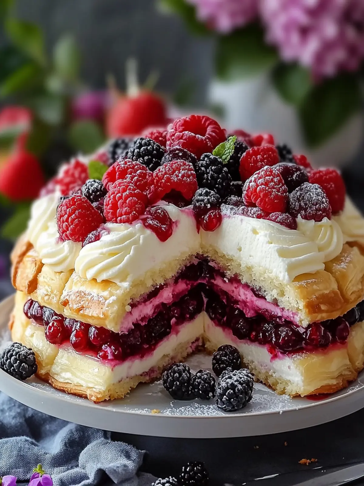 Delicious Berry Cream Pastry Cake You'll Want to Make Today 3 Berry Cream Pastry Cake