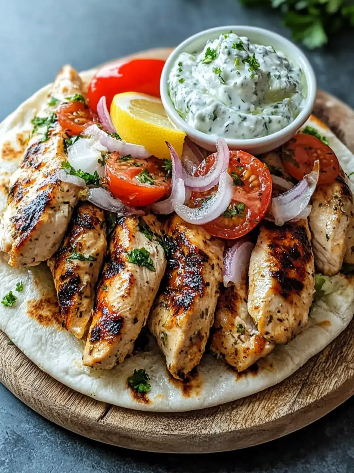 Greek Chicken Gyros with Lemon-Herb Marinade and Tzatziki Bliss 5 Greek Chicken Gyros with Lemon-Herb Marinade and Tzatziki