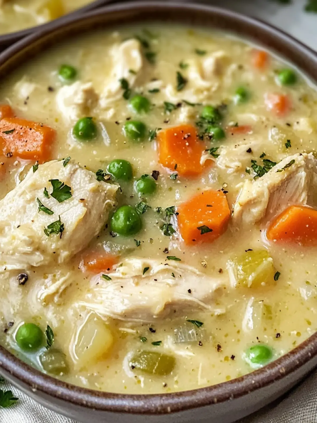 Hearty High Protein Chicken Pot Pie Soup in Just 30 Minutes 2 High Protein Chicken Pot Pie Soup