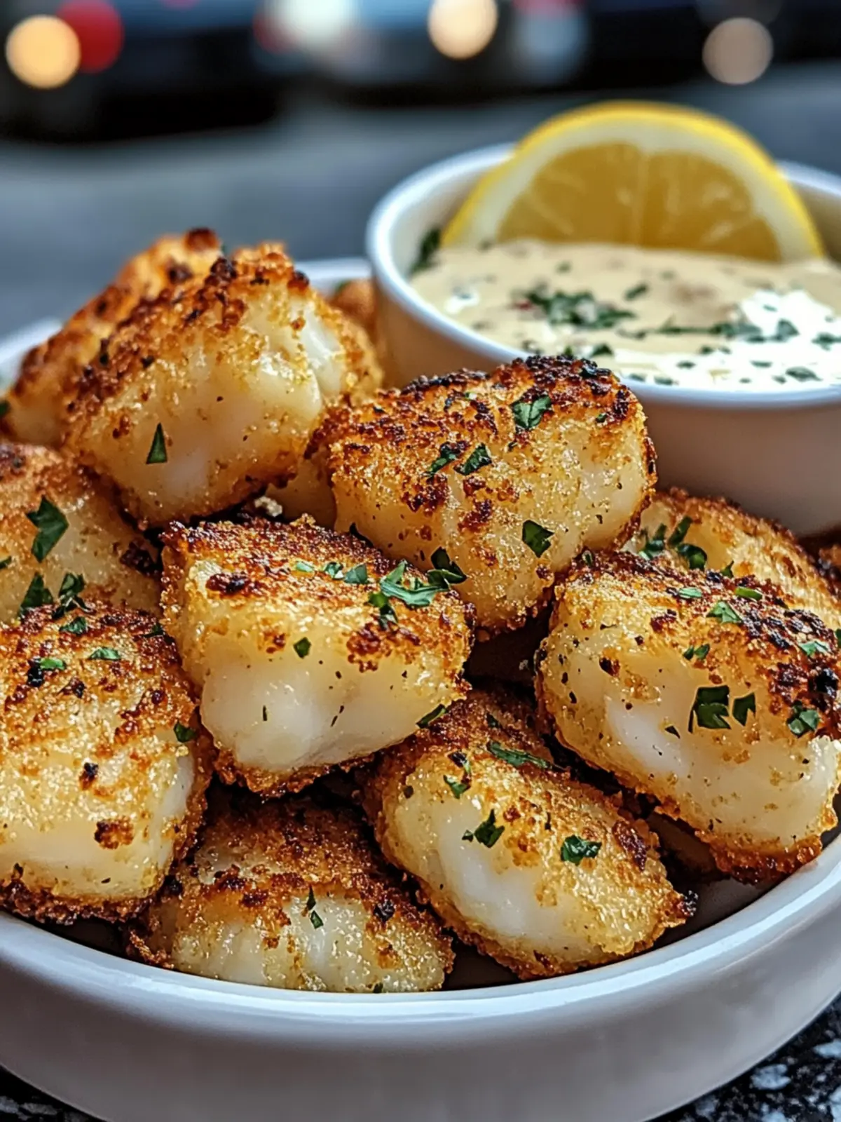 Crispy Garlic Cod Bites with Creamy Lemon Herb Dip Bliss 3 Crispy Garlic Cod Bites with Creamy Lemon Herb Dip