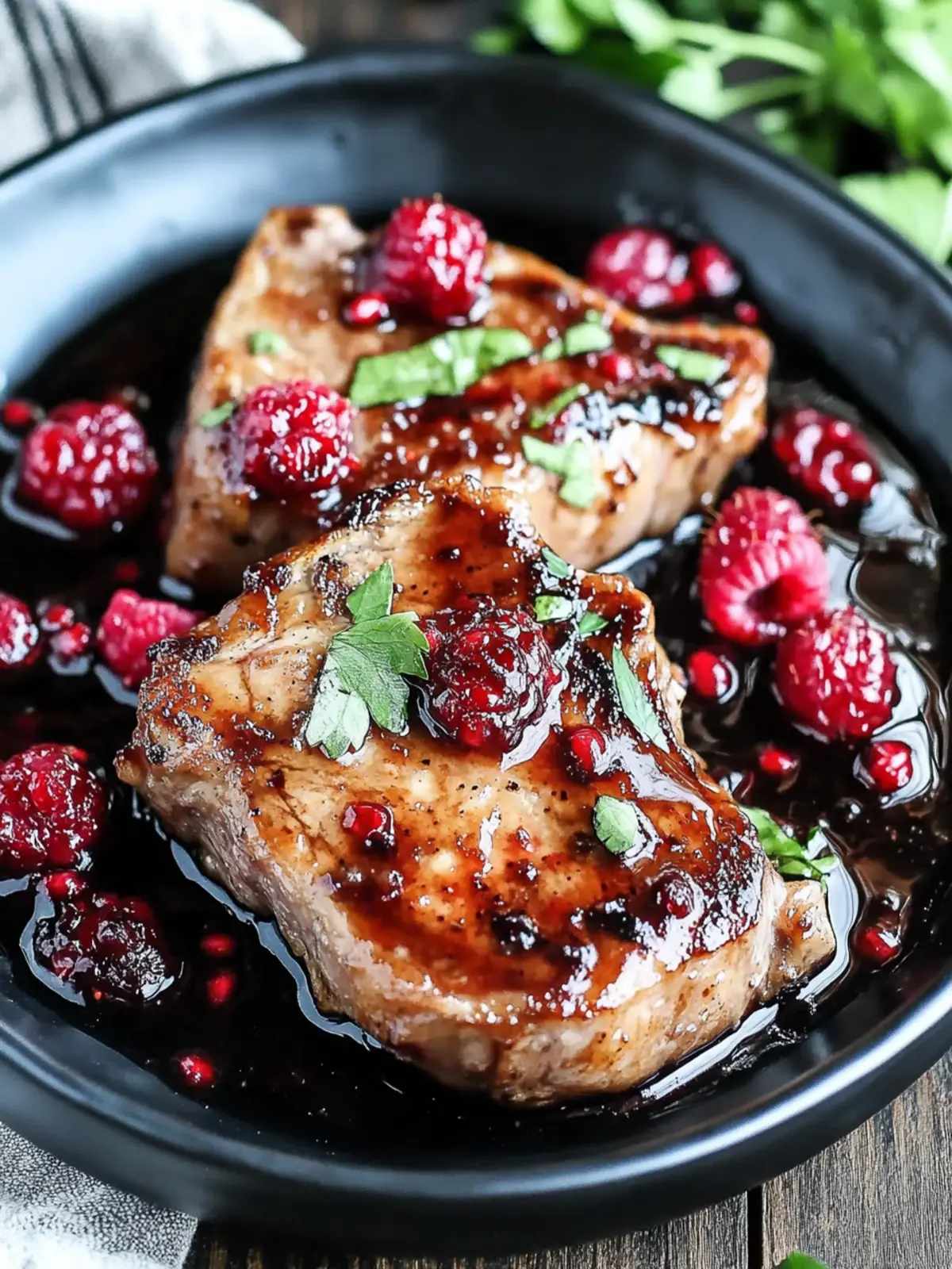 Sweet Meets Tangy Raspberry Balsamic Glazed Pork Chops in 20 Min 4 Sweet Meets Tangy Raspberry Balsamic Glazed Pork Chops