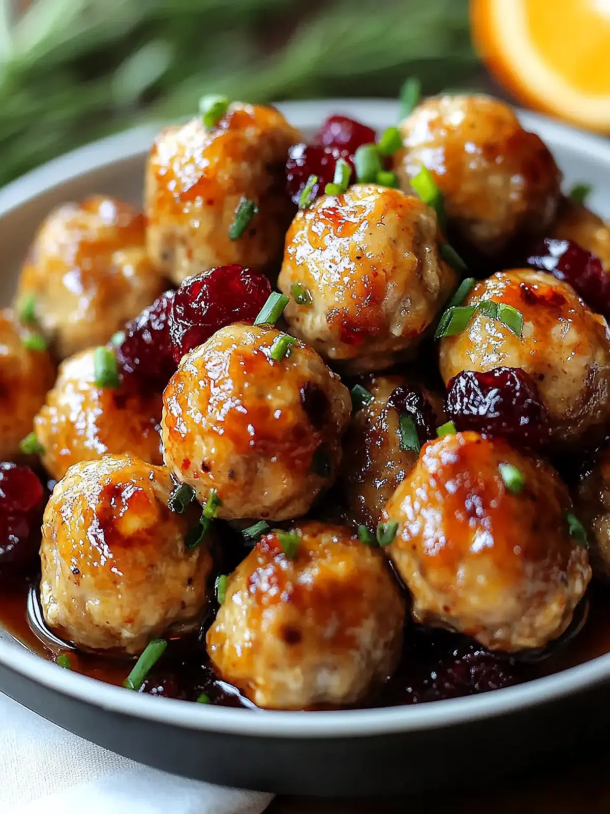 Cranberry Orange Chicken Meatballs: A Flavorful Festive Delight 4 Cranberry Orange Chicken Meatballs
