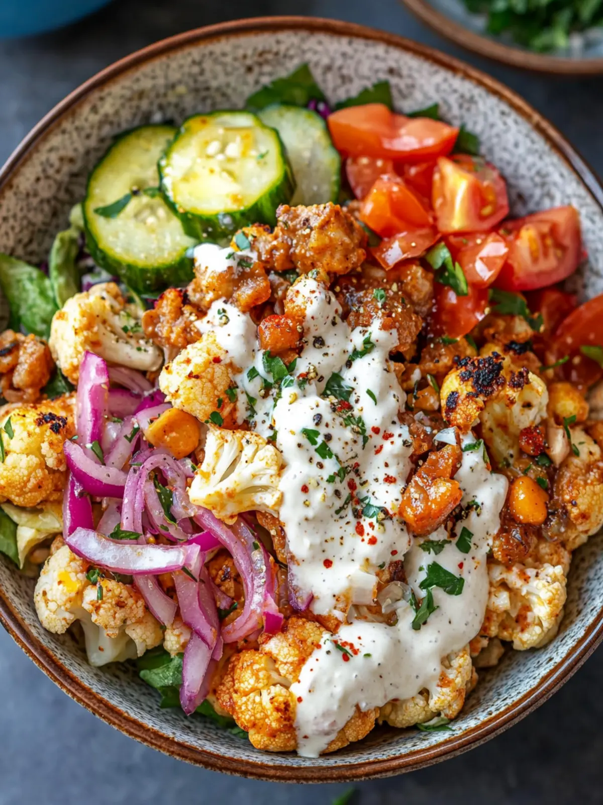 Savor a Flavor-Packed Cauliflower Shawarma Bowl Tonight 3 Cauliflower Shawarma Bowl