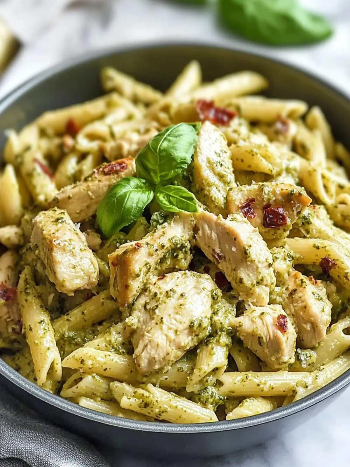 Creamy Chicken Pesto Pasta Ready in 25 Minutes! 4 Chicken Pesto Pasta