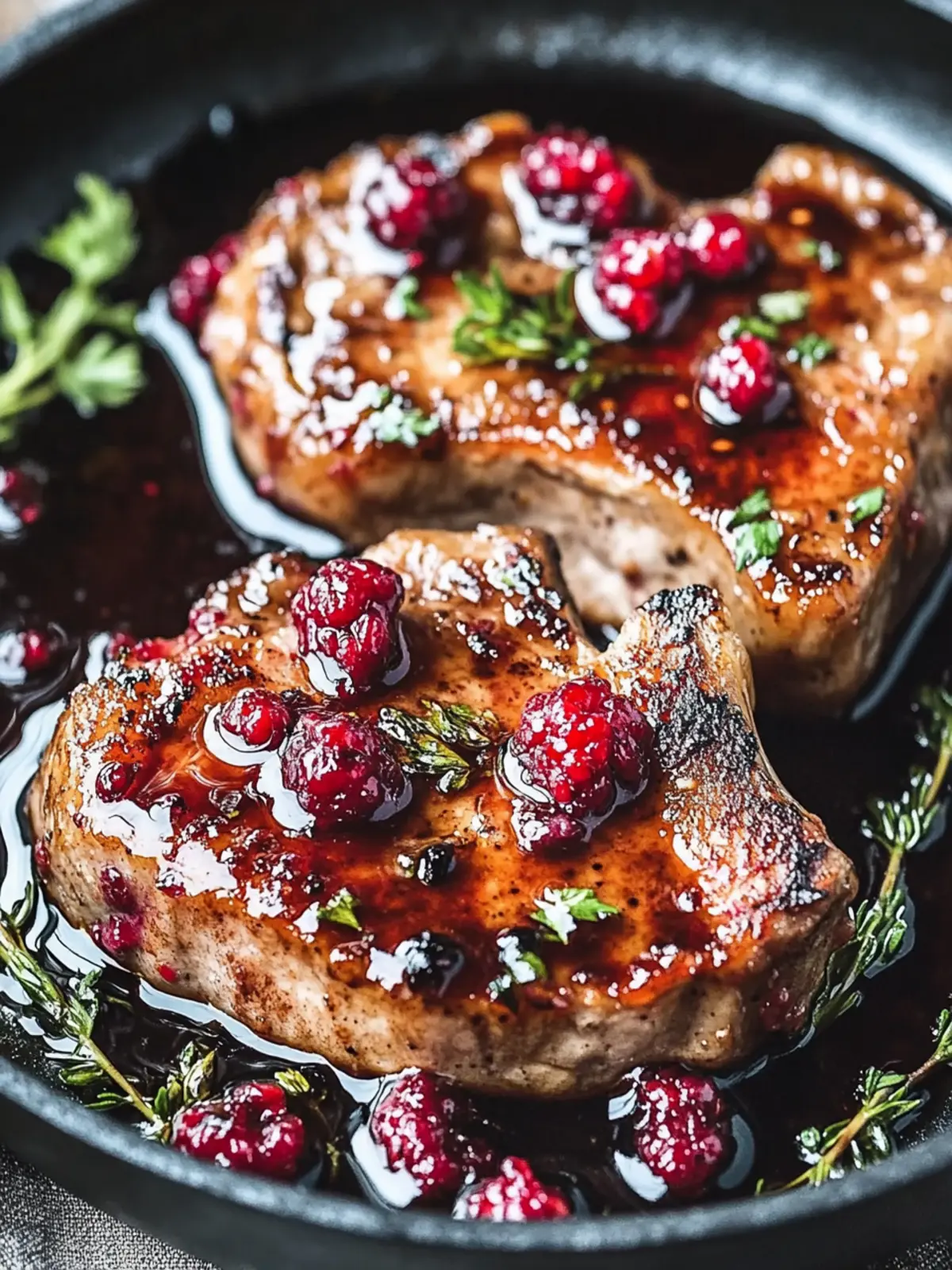 Sweet Meets Tangy Raspberry Balsamic Glazed Pork Chops in 20 Min 2 Sweet Meets Tangy Raspberry Balsamic Glazed Pork Chops