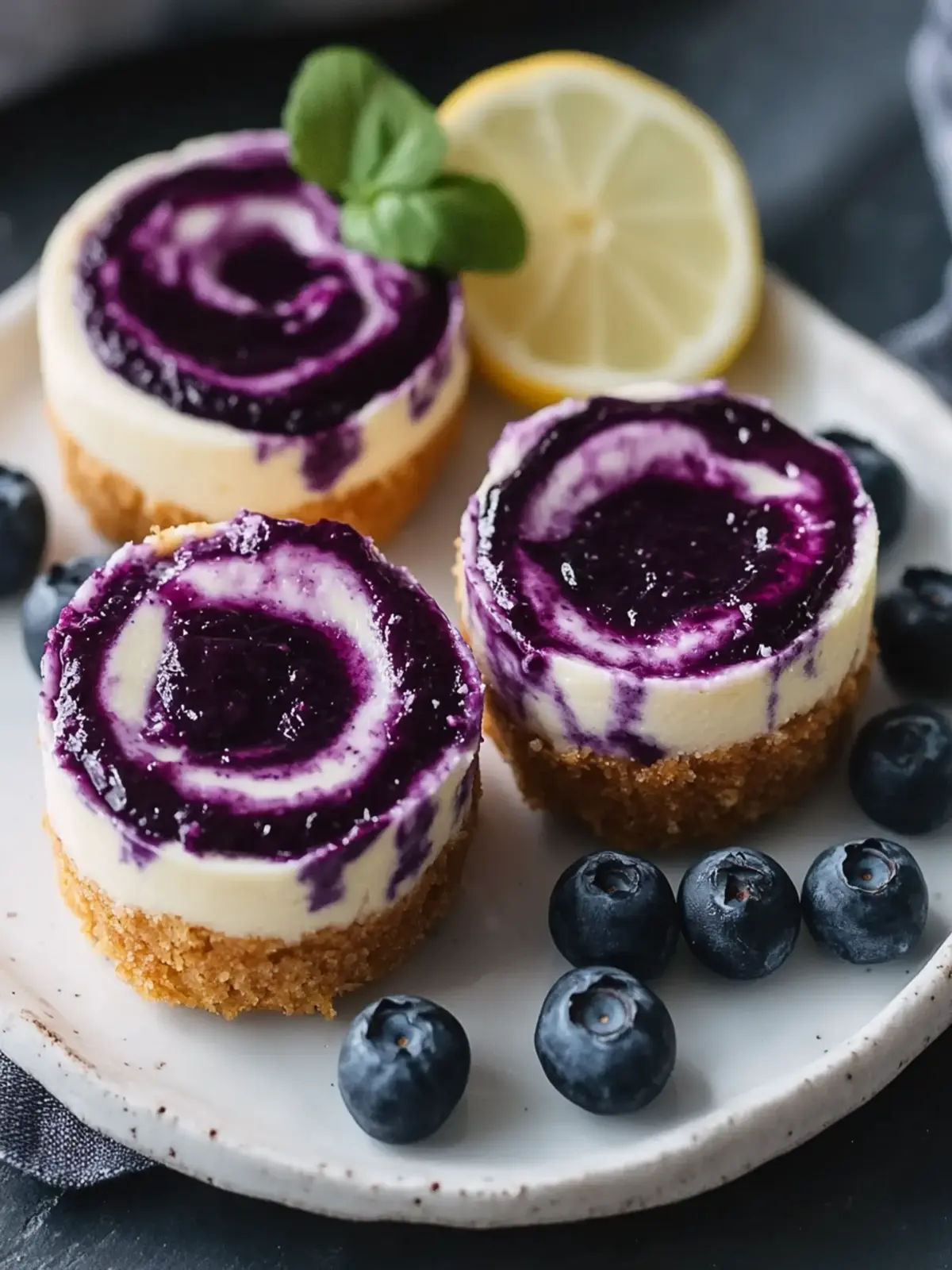 Juicy Mini Lemon Blueberry Cheesecakes for Sun-Kissed Bliss 4 Juicy Mini Lemon Blueberry Cheesecakes