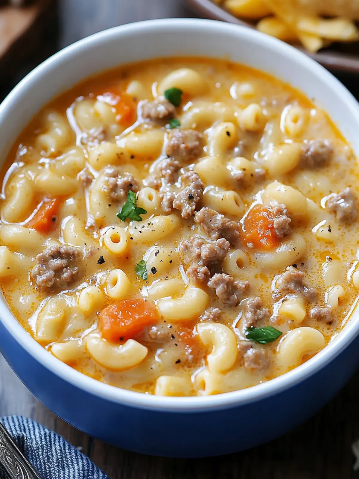 One Pot Macaroni Cheeseburger Soup for Cozy Nights 3 One Pot Macaroni Cheeseburger Soup