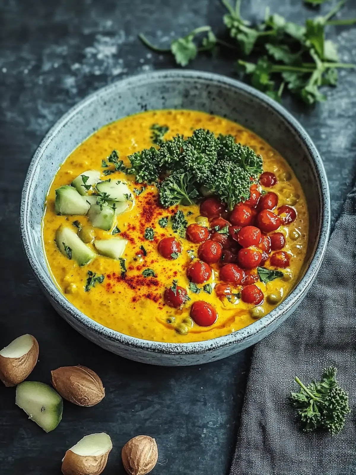 Brokkolicurry mit roten Linsen