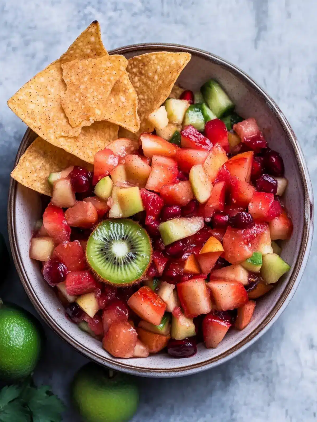 Fruit Salsa with Cinnamon Sugar Tortilla Chips for Guilt-Free Joy 3 Fruit Salsa with Cinnamon Sugar Tortilla Chips
