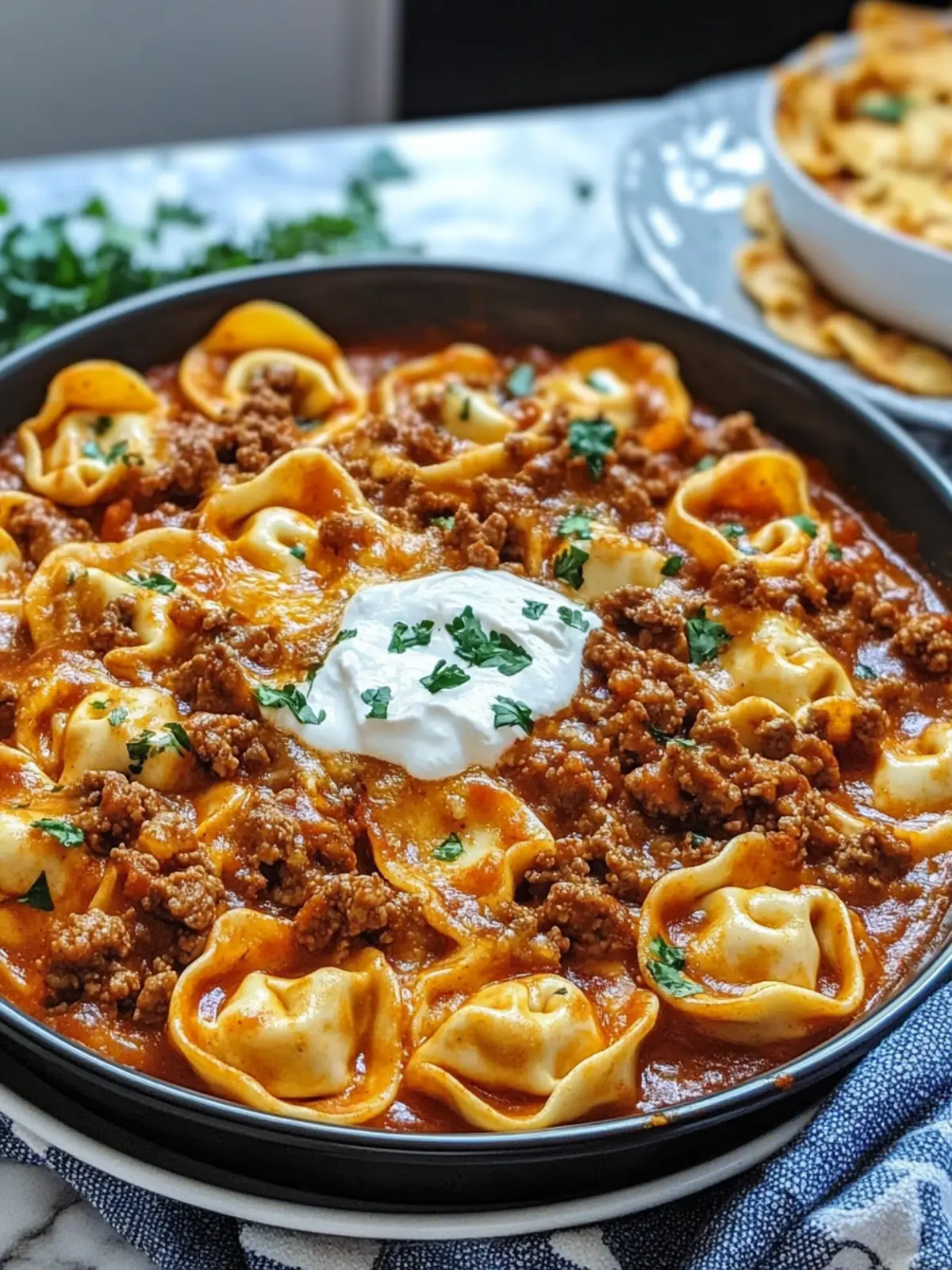 Irresistible Cheesy Beef Enchilada Tortellini for Busy Nights 2 Irresistible Cheesy Beef Enchilada Tortellini
