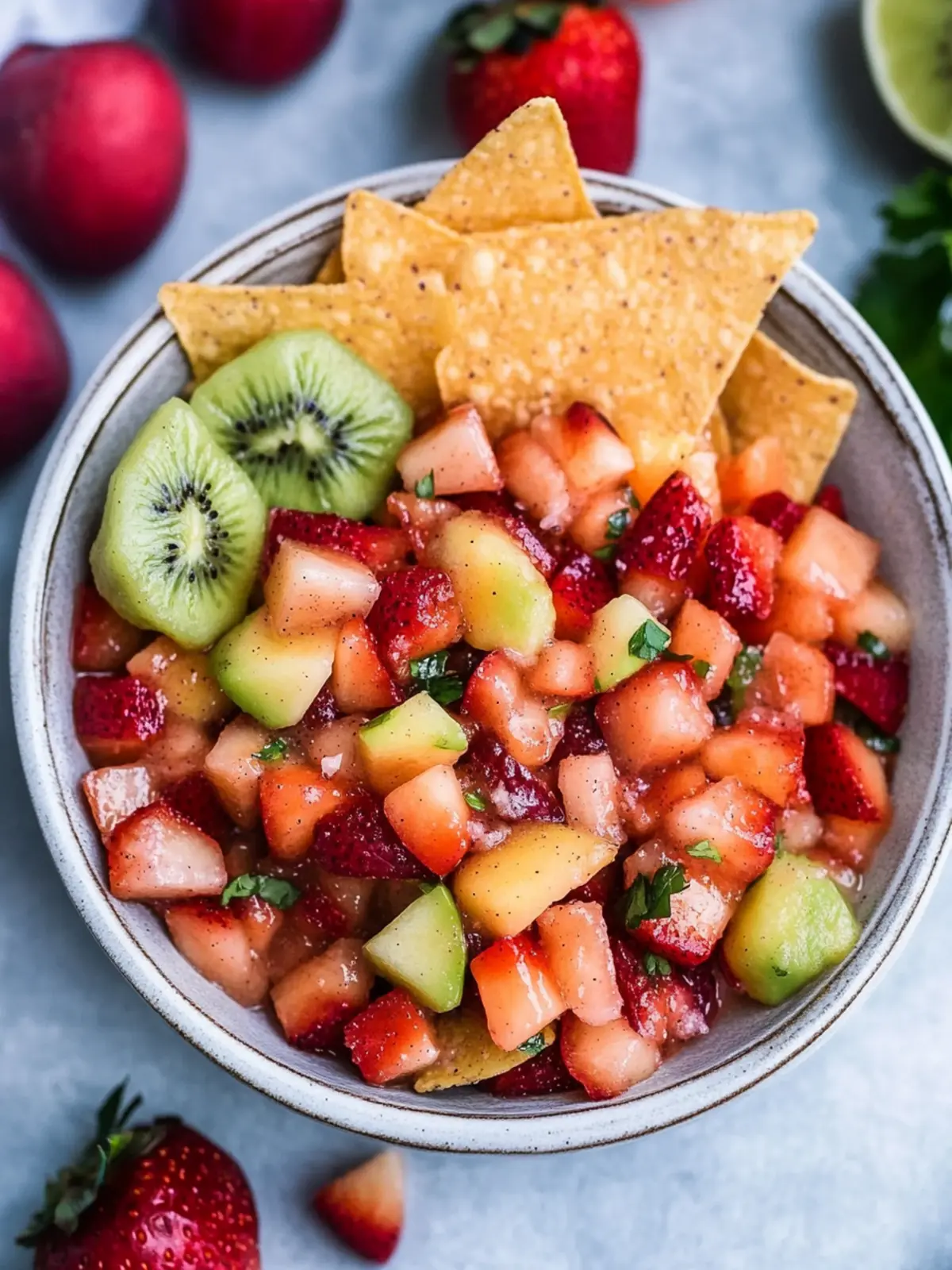 Fruit Salsa with Cinnamon Sugar Tortilla Chips for Guilt-Free Joy 5 Fruit Salsa with Cinnamon Sugar Tortilla Chips