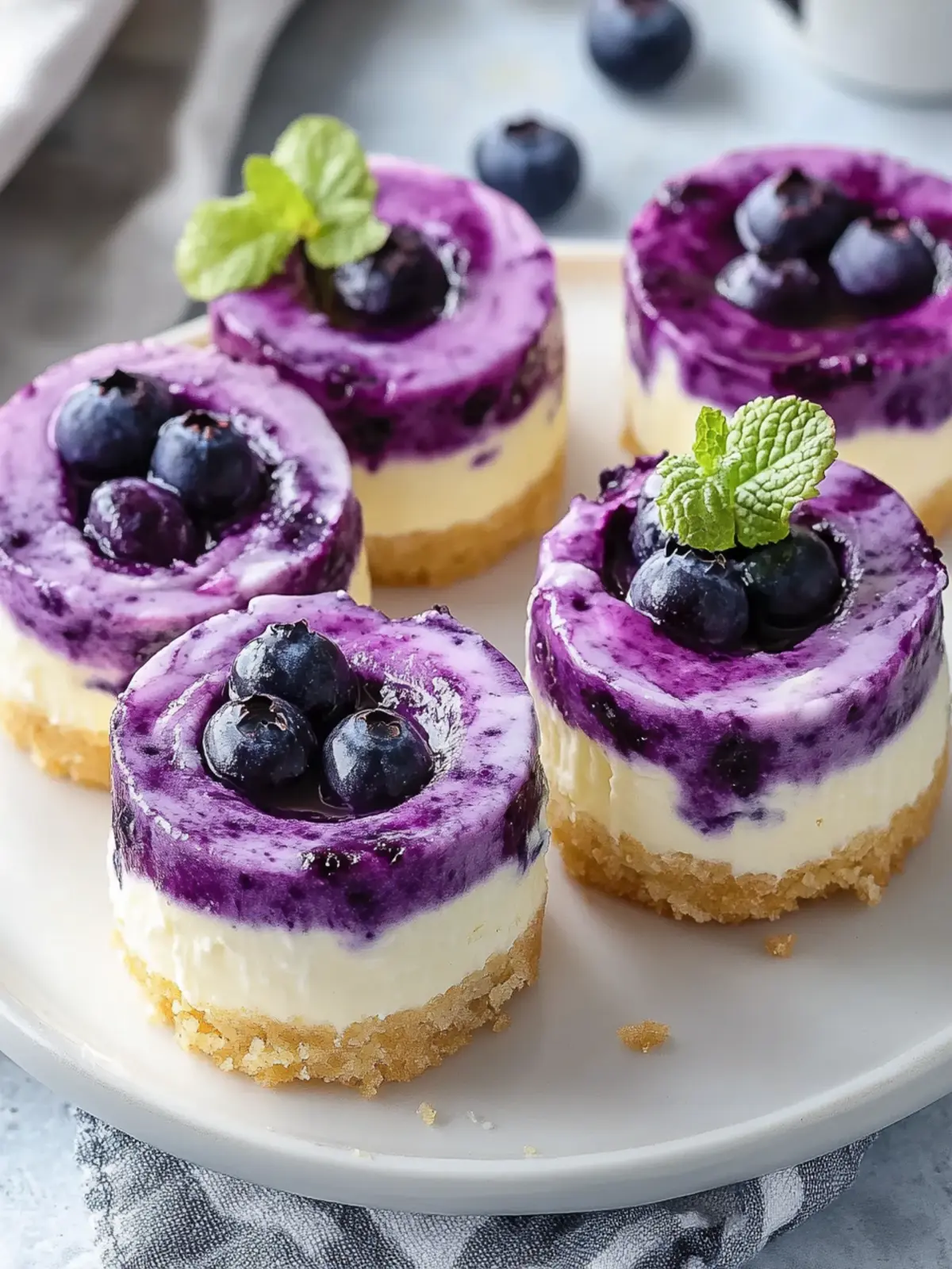 Juicy Mini Lemon Blueberry Cheesecakes for Sun-Kissed Bliss 3 Juicy Mini Lemon Blueberry Cheesecakes