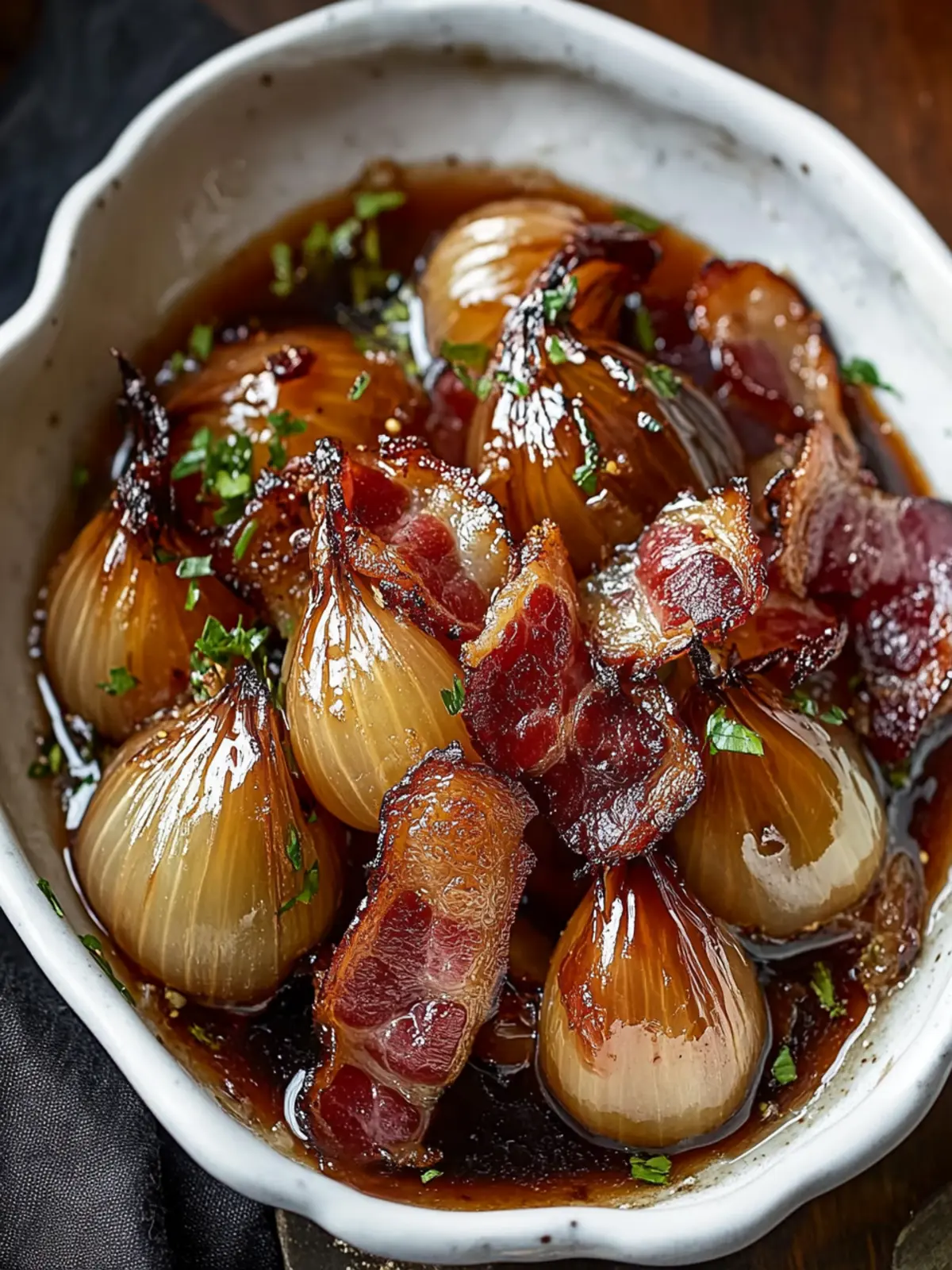 Sweet & Savory Honey-Glazed Shallots with Crispy Bacon Bliss 3 Sweet & Savory Honey-Glazed Shallots with Crispy Bacon