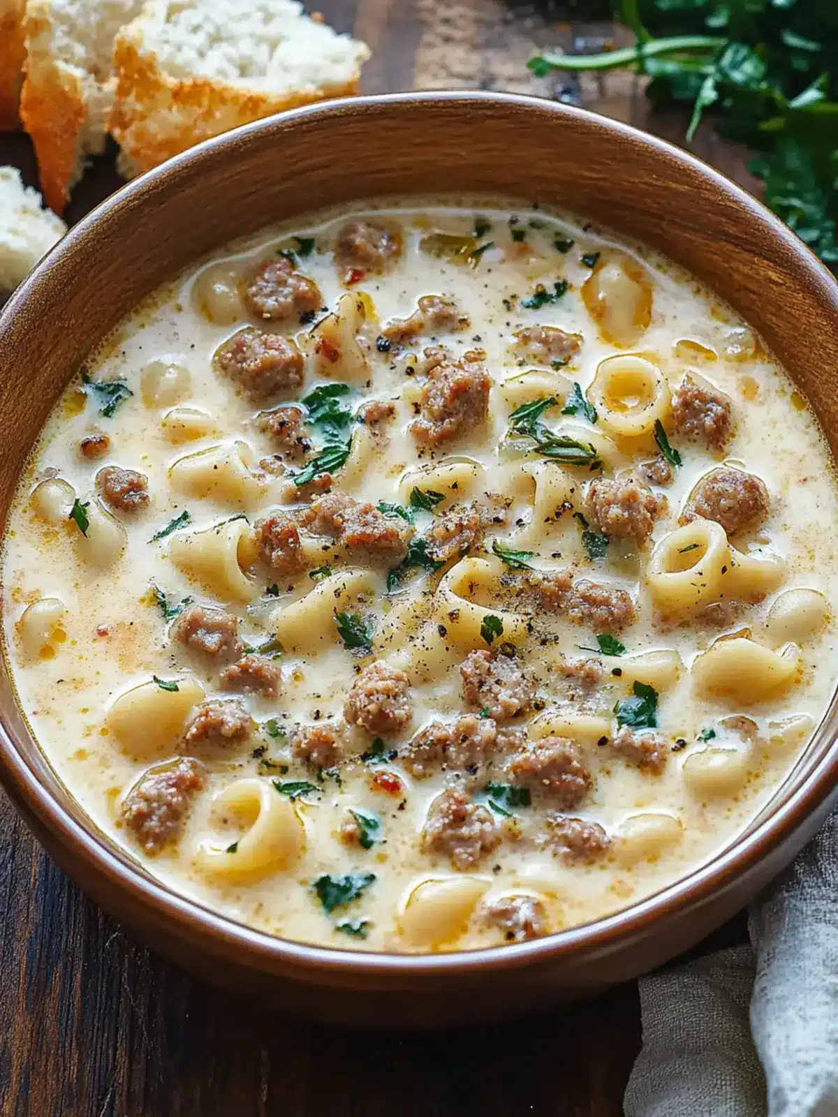 Creamy Parmesan Pasta Soup with Italian Sausage for Cozy Nights 3 Creamy Parmesan Pasta Soup with Italian Sausage