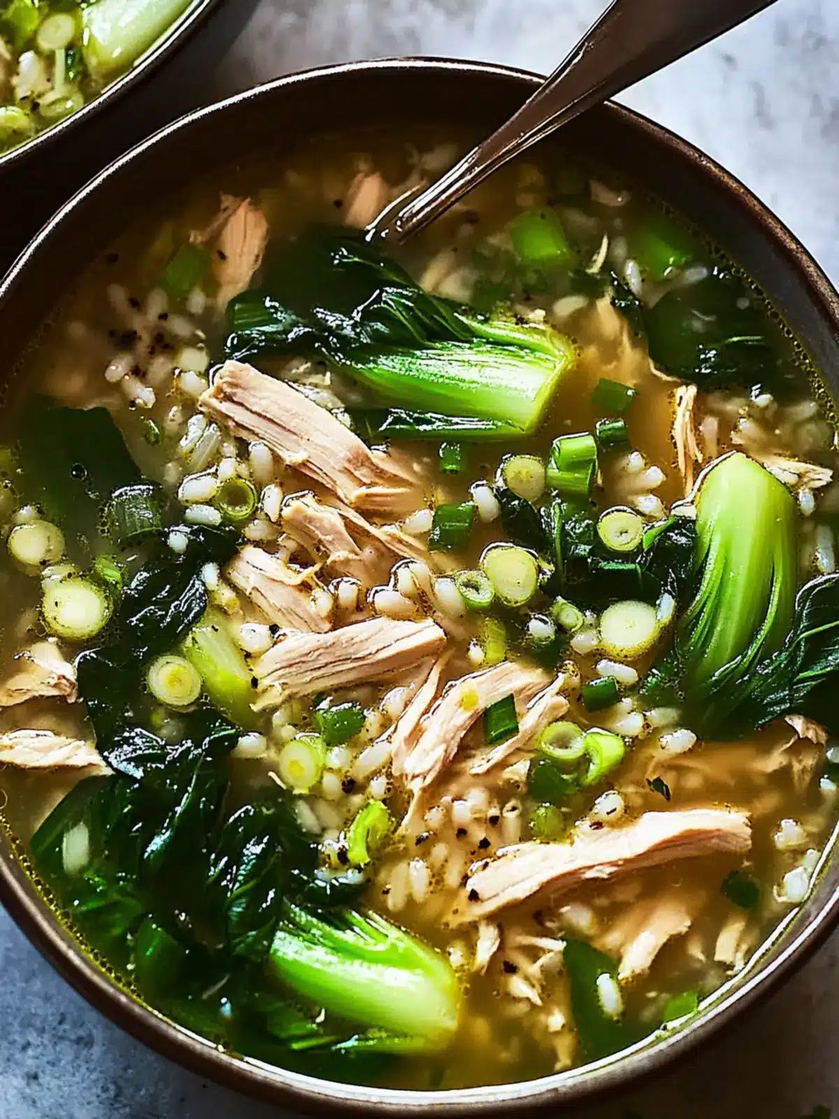 Ginger Chicken and Rice Soup with Bok Choy for Cozy Nights 3 Ginger Chicken and Rice Soup with Bok Choy