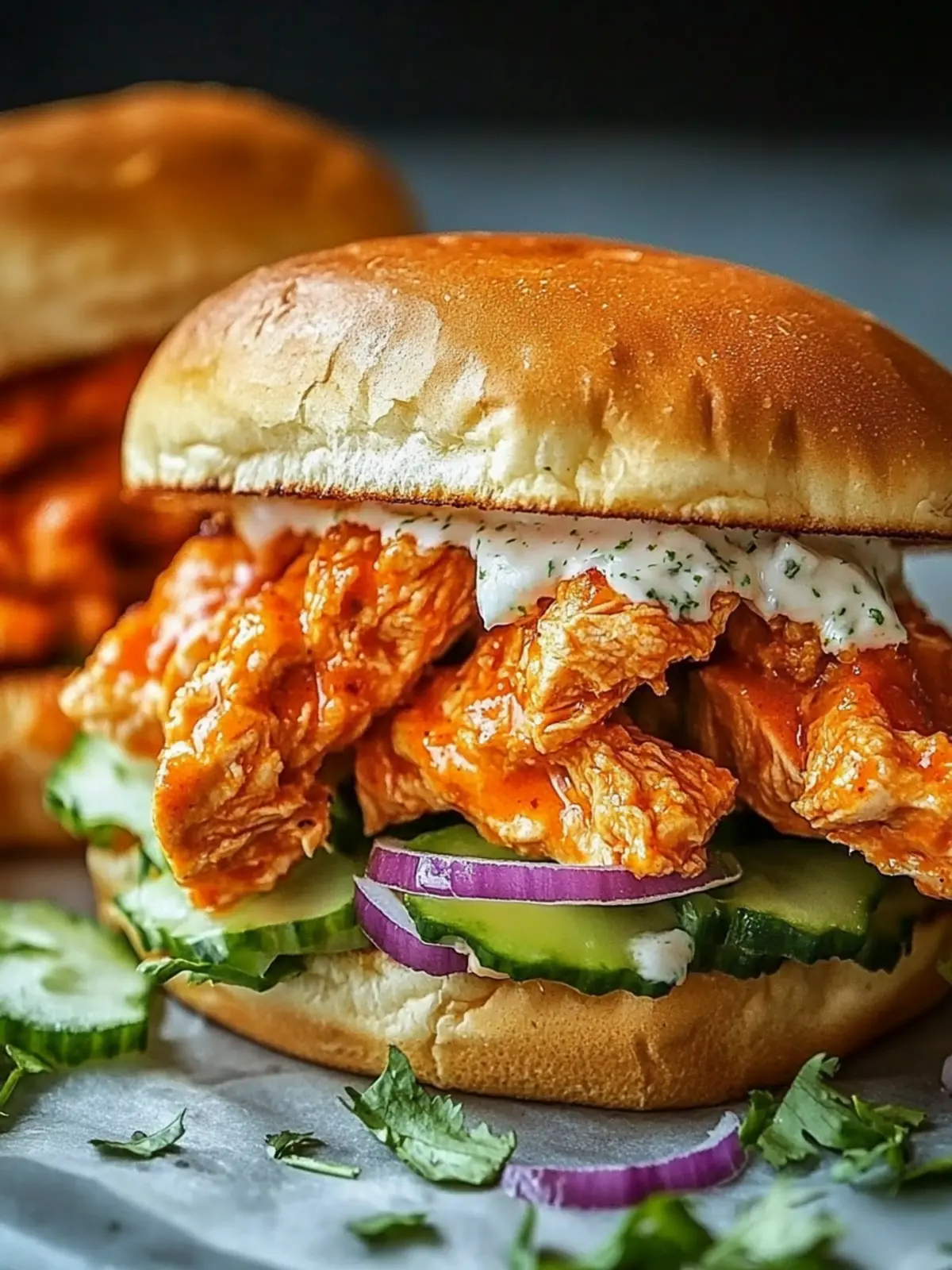 Crispy Buffalo Chicken Sandwich with Ranch Slaw Magic 2 Buffalo Chicken Sandwich