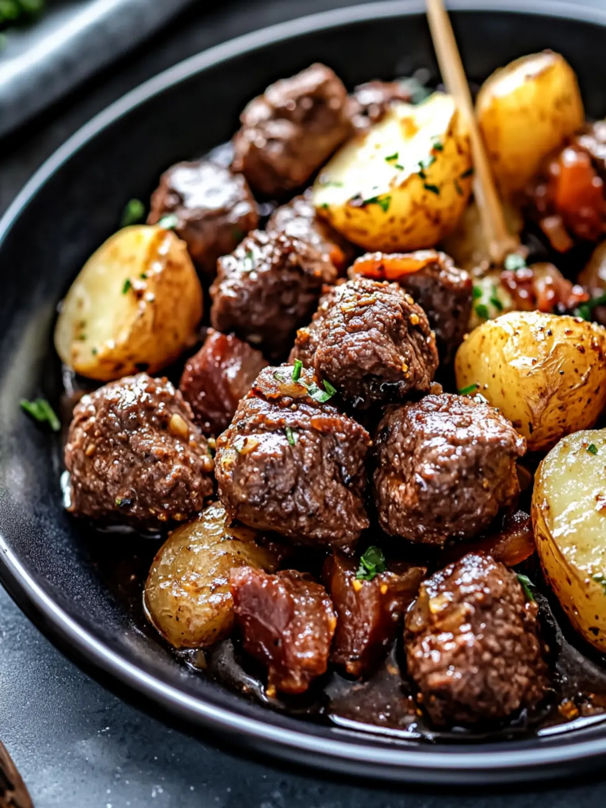 Easy Slow Cooker Garlic Butter Beef Bites & Potatoes Bliss 2 Easy Slow Cooker Garlic Butter Beef Bites & Potatoes