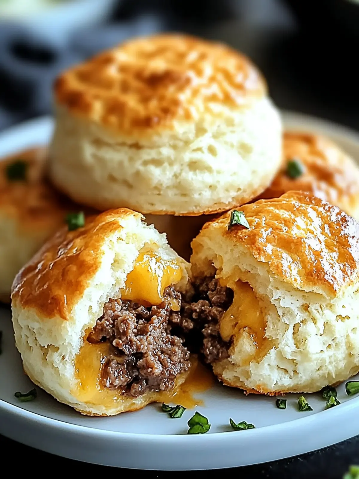 Cheesy Beef Biscuit Bombs