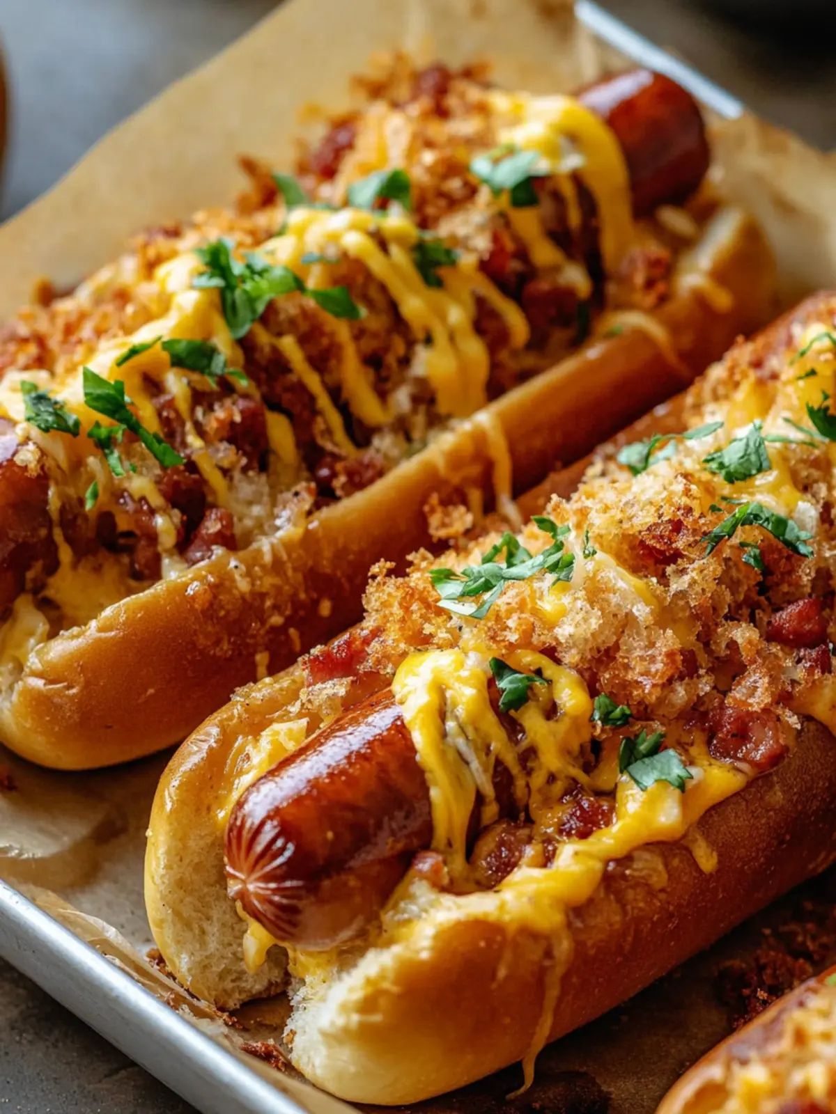 Crispy Cheesy Hotdogs Bake