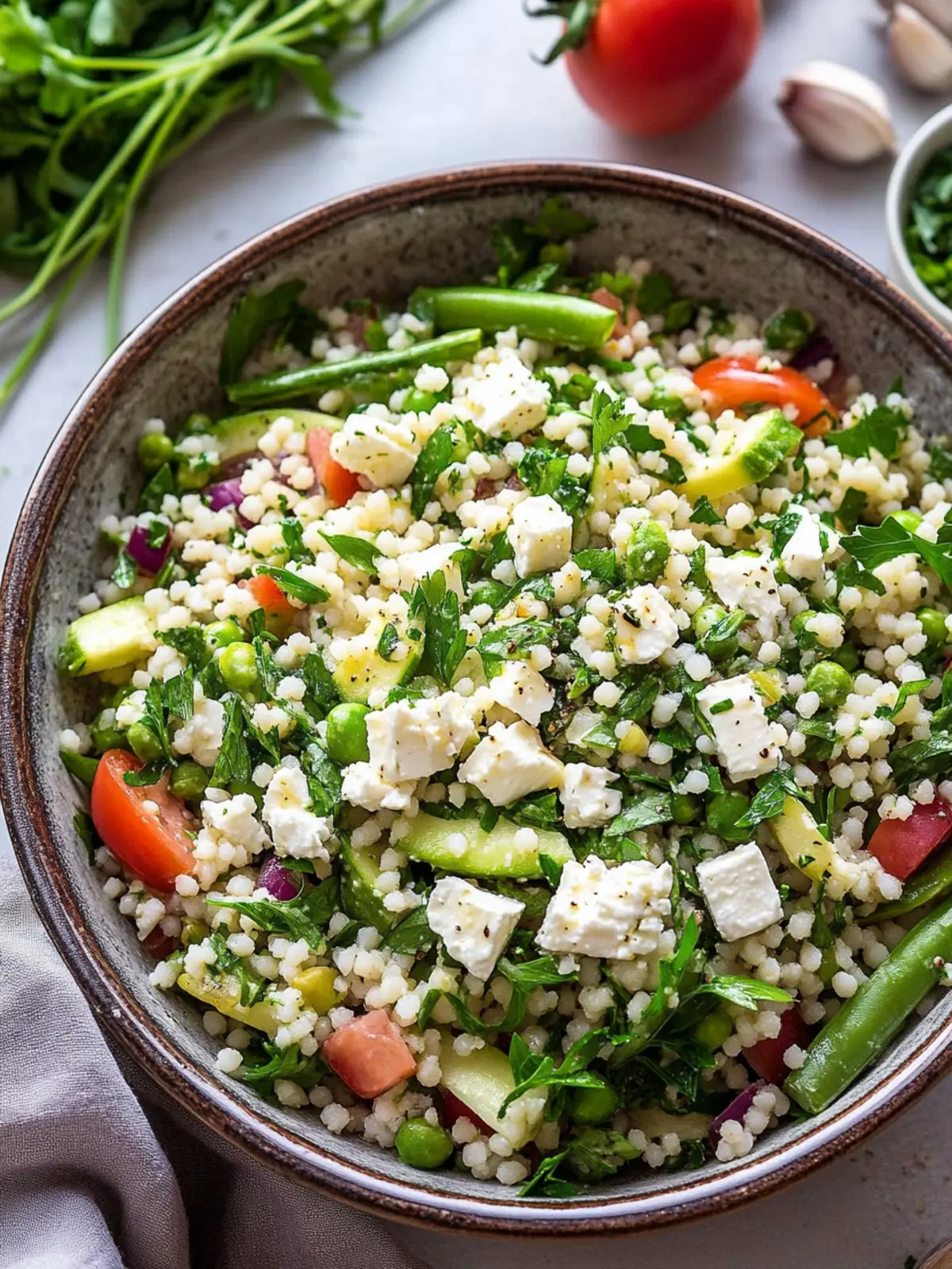 Spring Couscous Salad with Feta Vinaigrette for Fresh Flavor 4 Spring Couscous Salad with Feta Vinaigrette