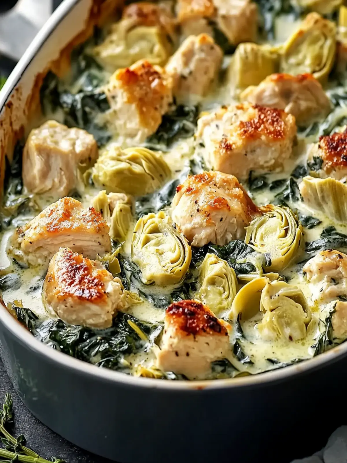 High-Protein Spinach and Artichoke Chicken Casserole Delight 2 High-Protein Spinach and Artichoke Chicken Casserole