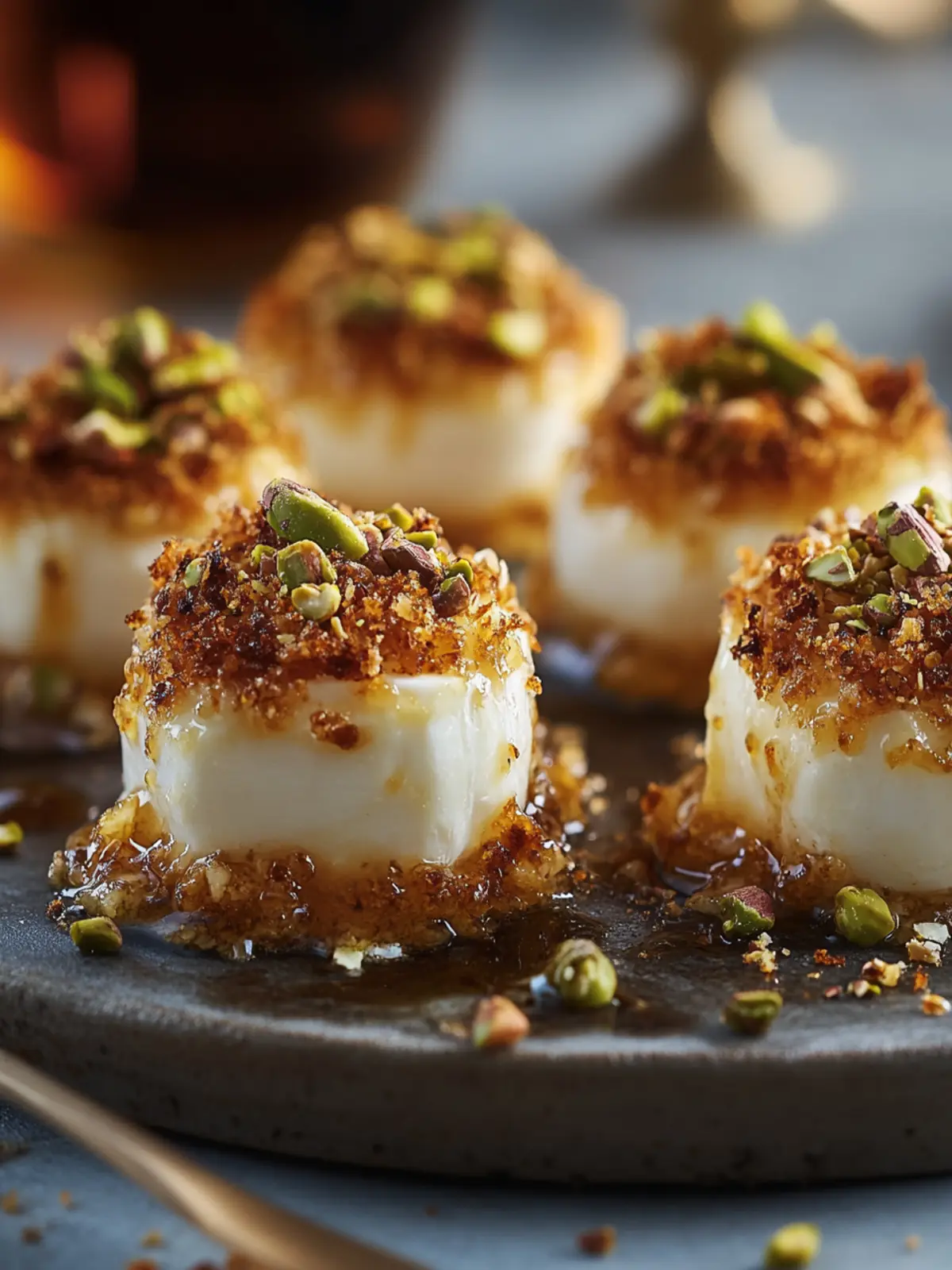 Savory Pistachio-Crusted Brie Bites for Effortless Entertaining 3 Savory Pistachio-Crusted Brie Bites: