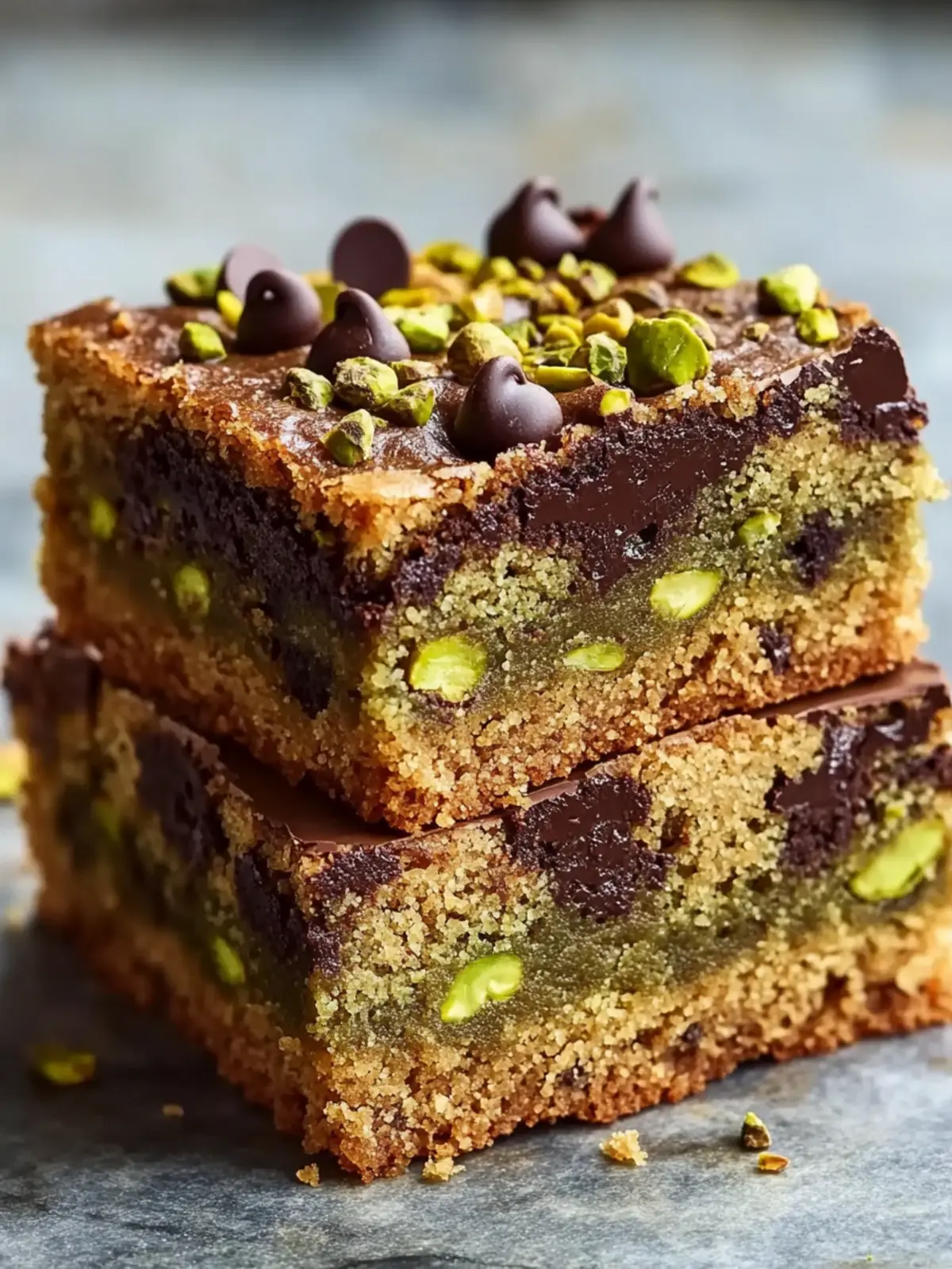 Decadent Brown Butter Dubai Pistachio Chocolate Chip Cookie Bars Recipe 2 Brown Butter Dubai Pistachio Chocolate Chip Cookie Bars Recipe