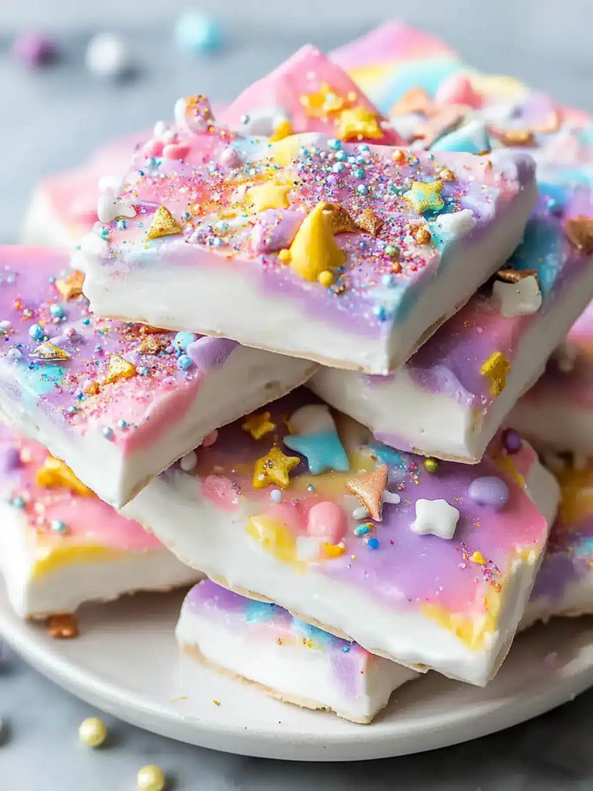 Easy Unicorn Yogurt Bark: A Fun No-Bake Delight for Kids 4 Easy Unicorn Yogurt Bark