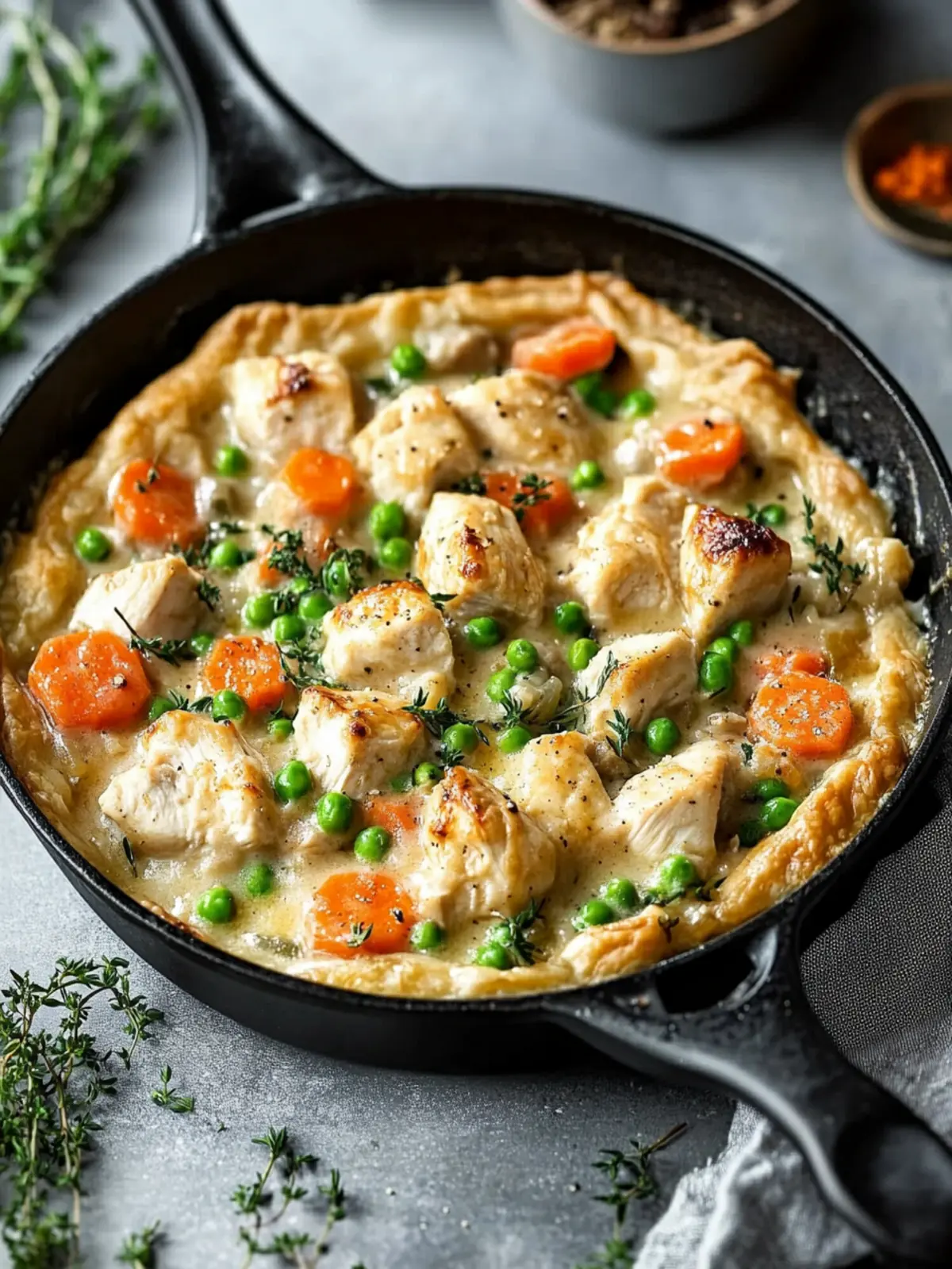 Crustless Chicken Pot Pie Skillet That's Comfort in a Pan 2 Crustless Chicken Pot Pie Skillet