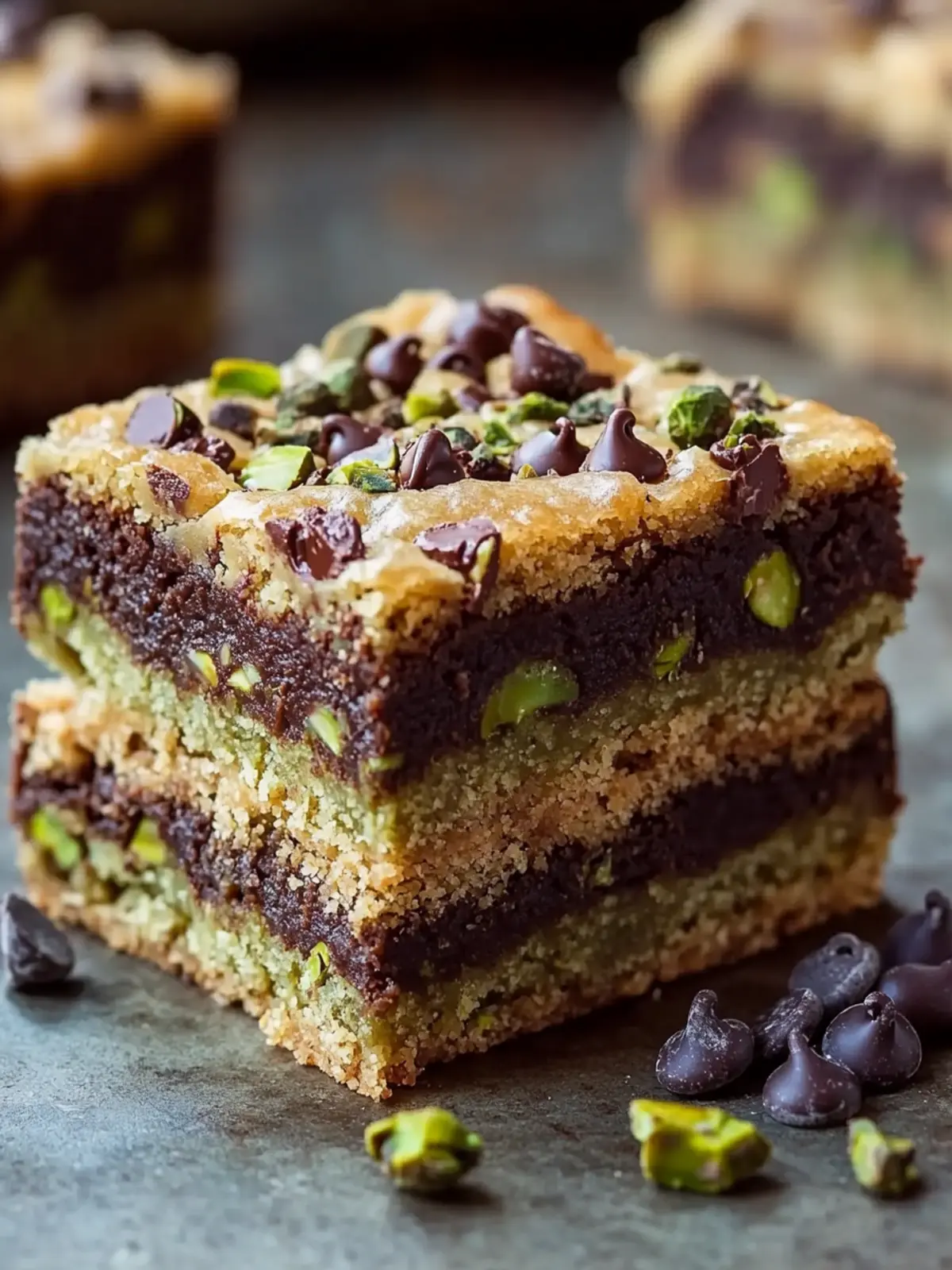 Decadent Brown Butter Dubai Pistachio Chocolate Chip Cookie Bars Recipe 4 Brown Butter Dubai Pistachio Chocolate Chip Cookie Bars Recipe