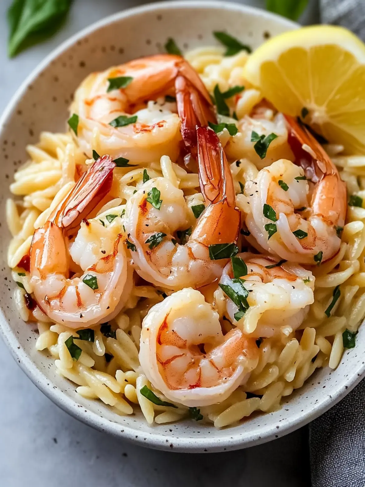 Garlic Orzo Tuscan Shrimp