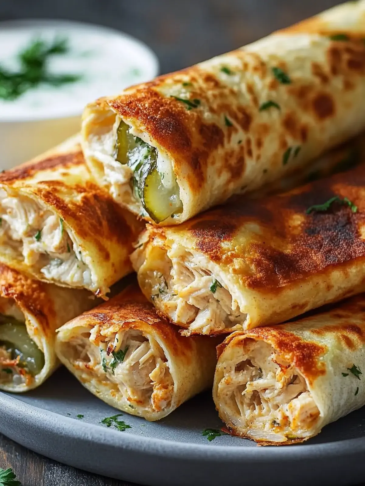 Dill Pickle Ranch Chicken Taquitos for a Fun Flavor Boost 3 Dill Pickle Ranch Chicken Taquitos