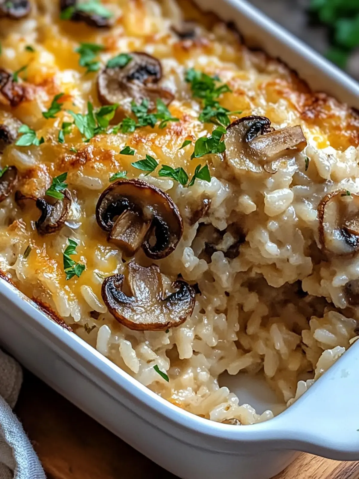 Cheesy Mushroom Rice Bake: The Ultimate Comfort Food Delight 3 Cheesy Mushroom Rice Bake