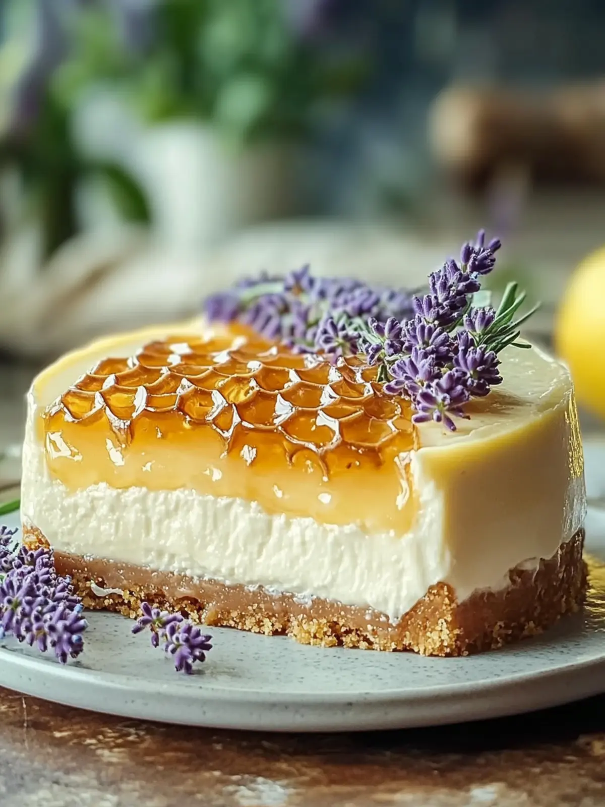 Lemon Lavender Cheesecake with Honeycomb Delight Made Easy 3 Lemon Lavender Cheesecake with Honeycomb Delight