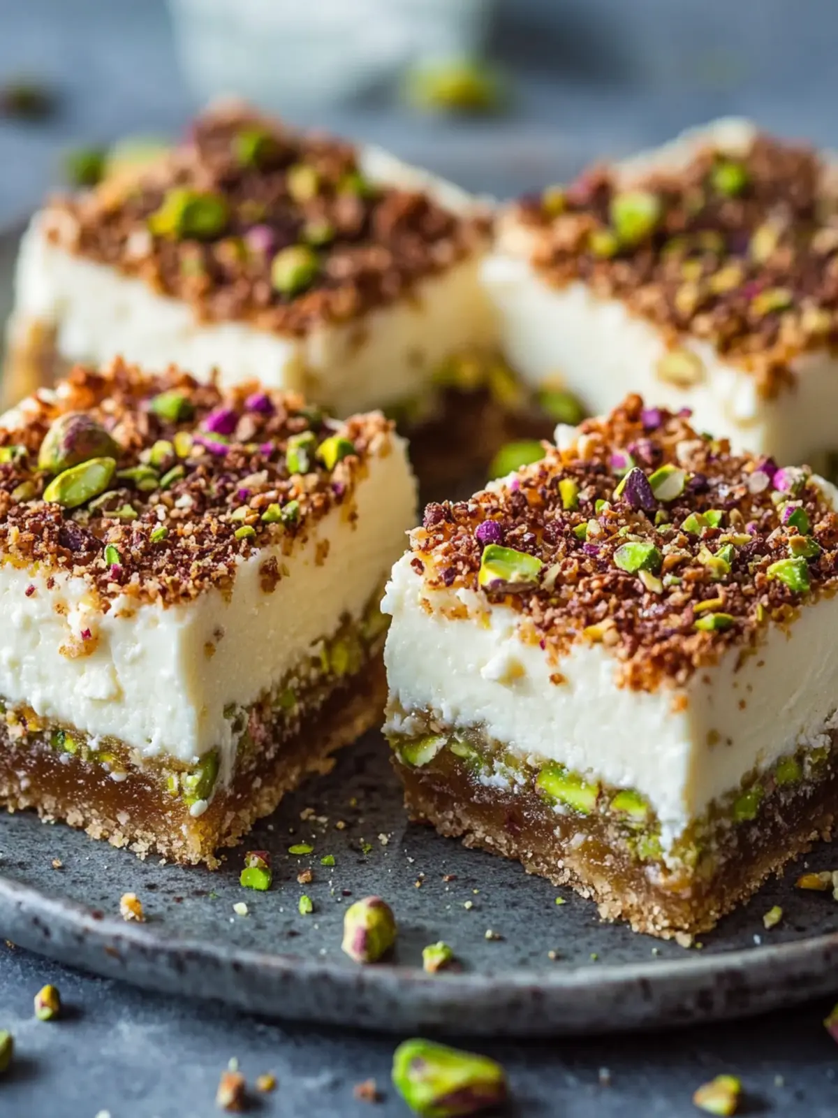 Delightful Greek Honey Pistachio Cheesecake Bars to Savor 4 Greek Honey Pistachio Cheesecake Bars