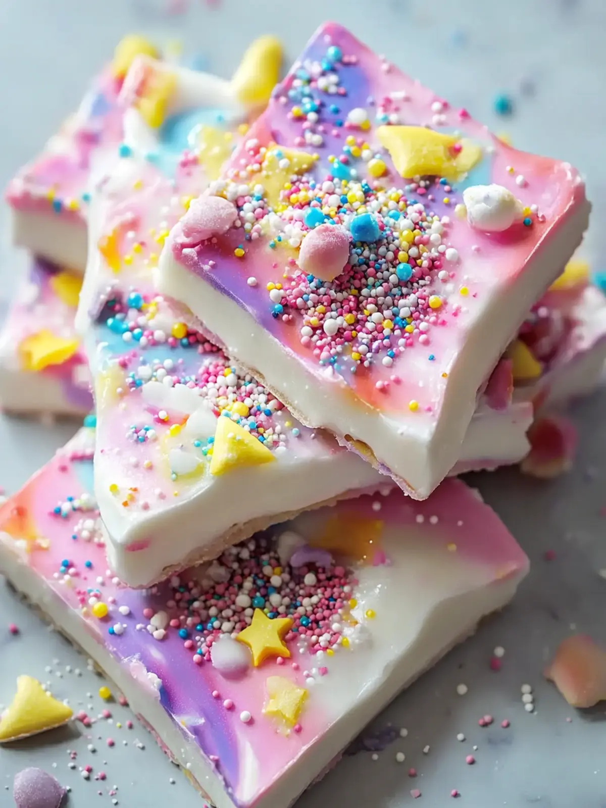 Easy Unicorn Yogurt Bark: A Fun No-Bake Delight for Kids 2 Easy Unicorn Yogurt Bark