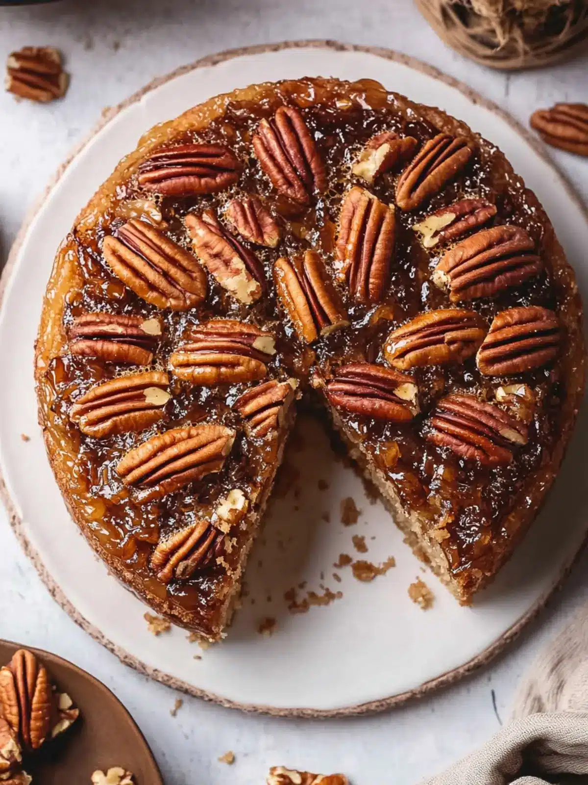 Indulge in Vegan Pecan Upside Down Cake - A Cozy Delight 5 Vegan Pecan Upside Down Cake